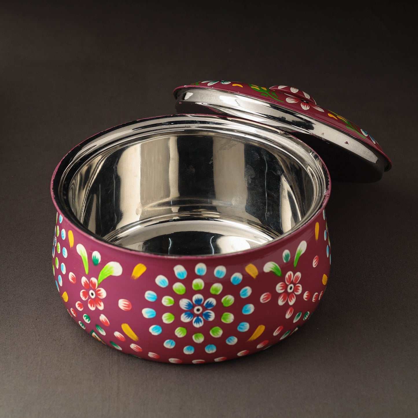Banaras Handpainted Stainless Steel Casserole