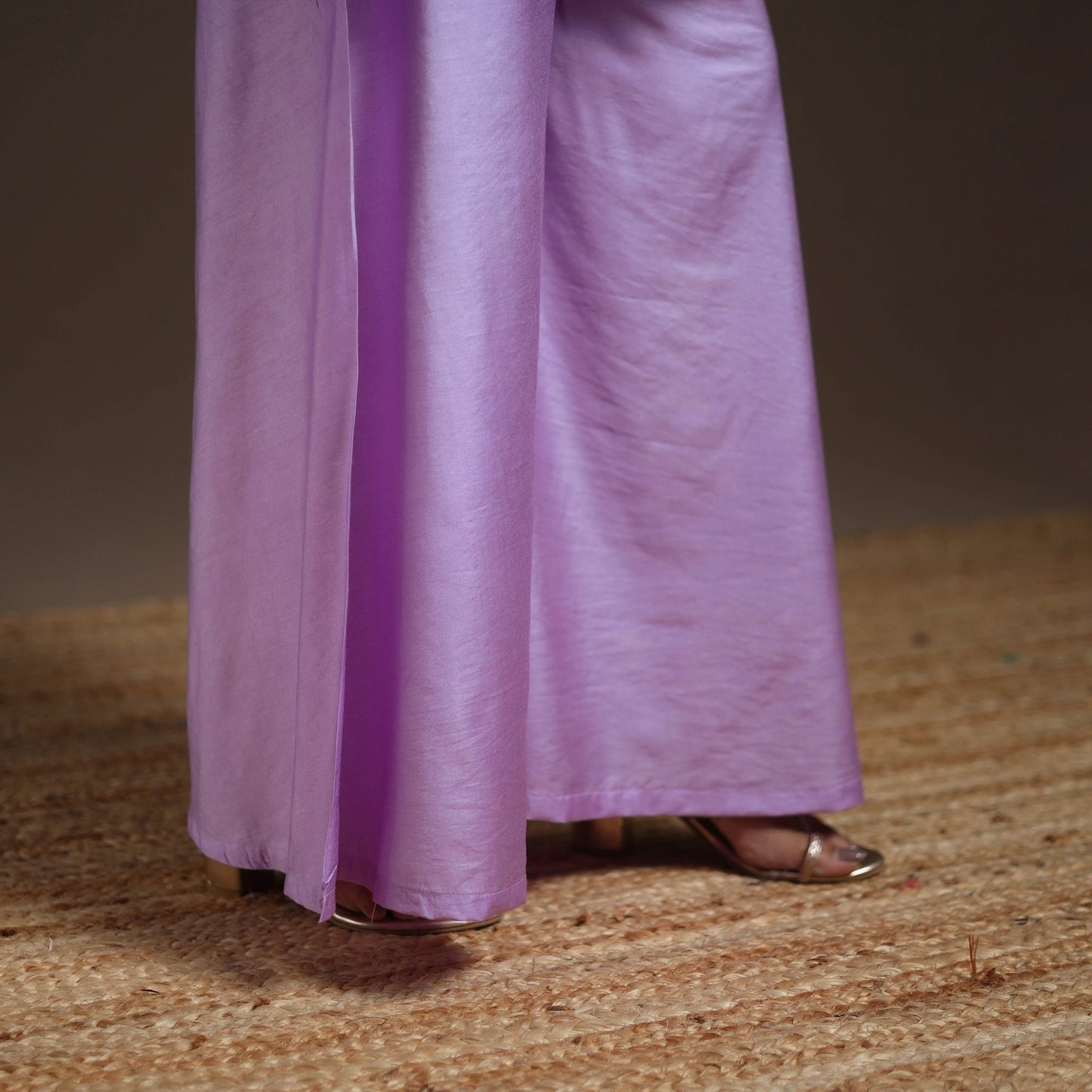 Purple - banarasi with gota work meena weaving silk cotton