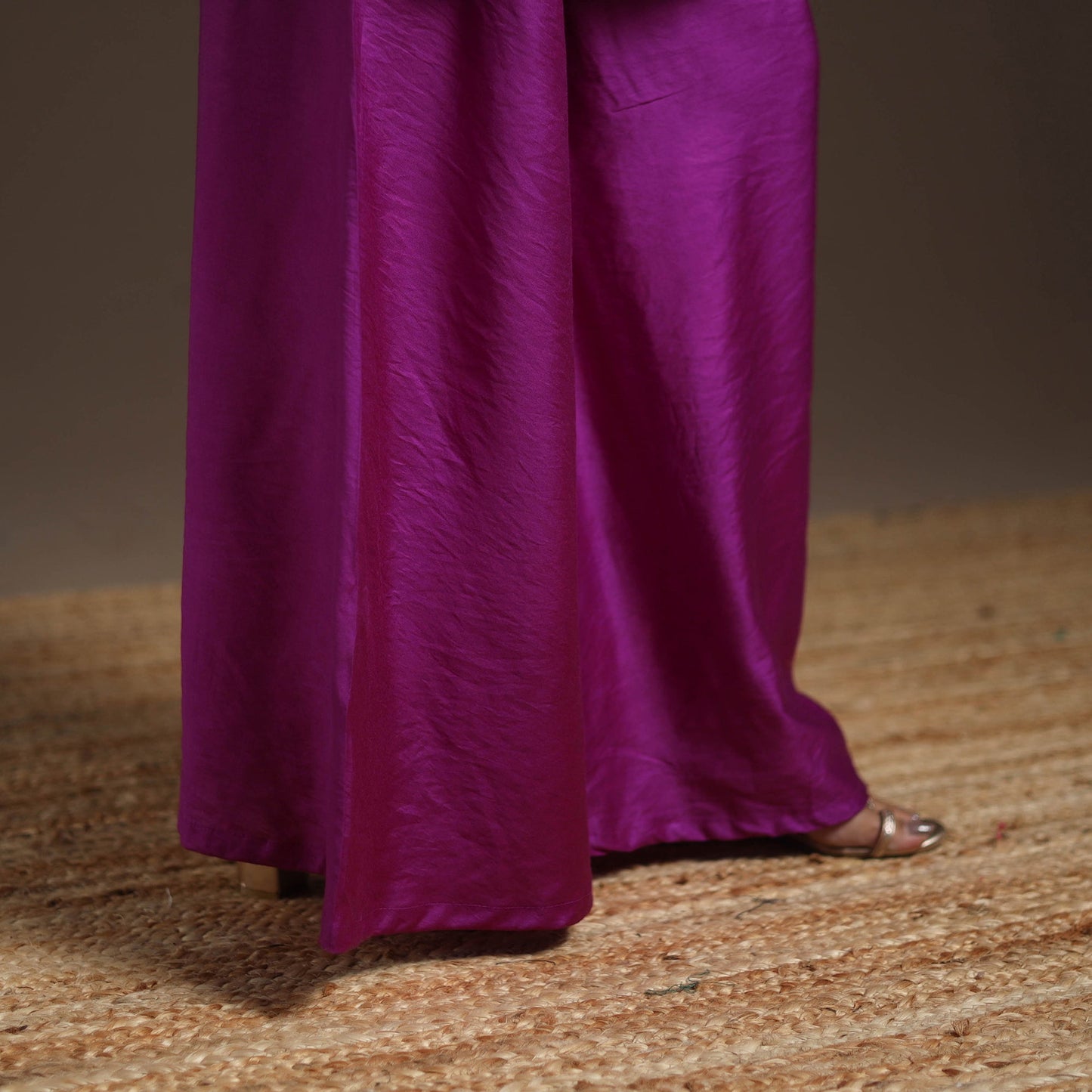 Purple - banarasi with gota work meena weaving silk cotton