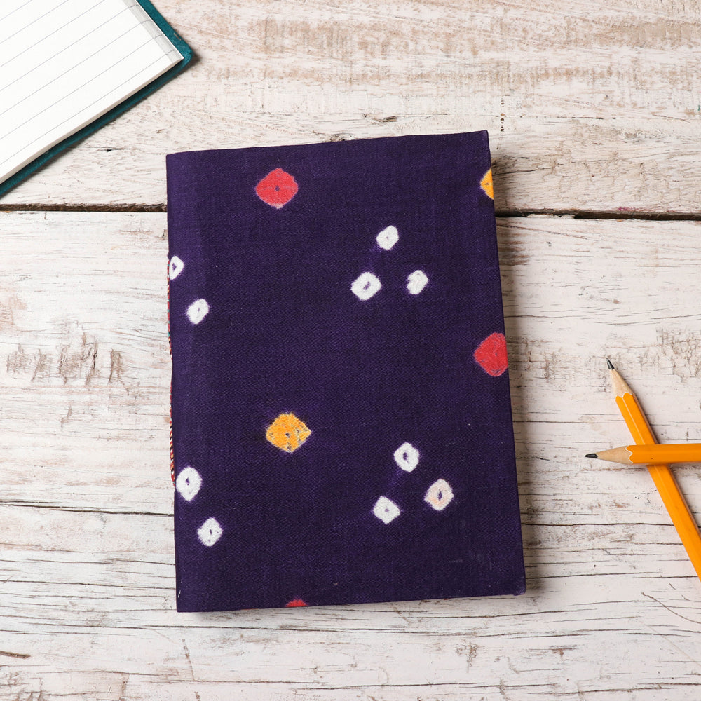 Blue Bandhani Cover Handmade Ruled Paper Notebook