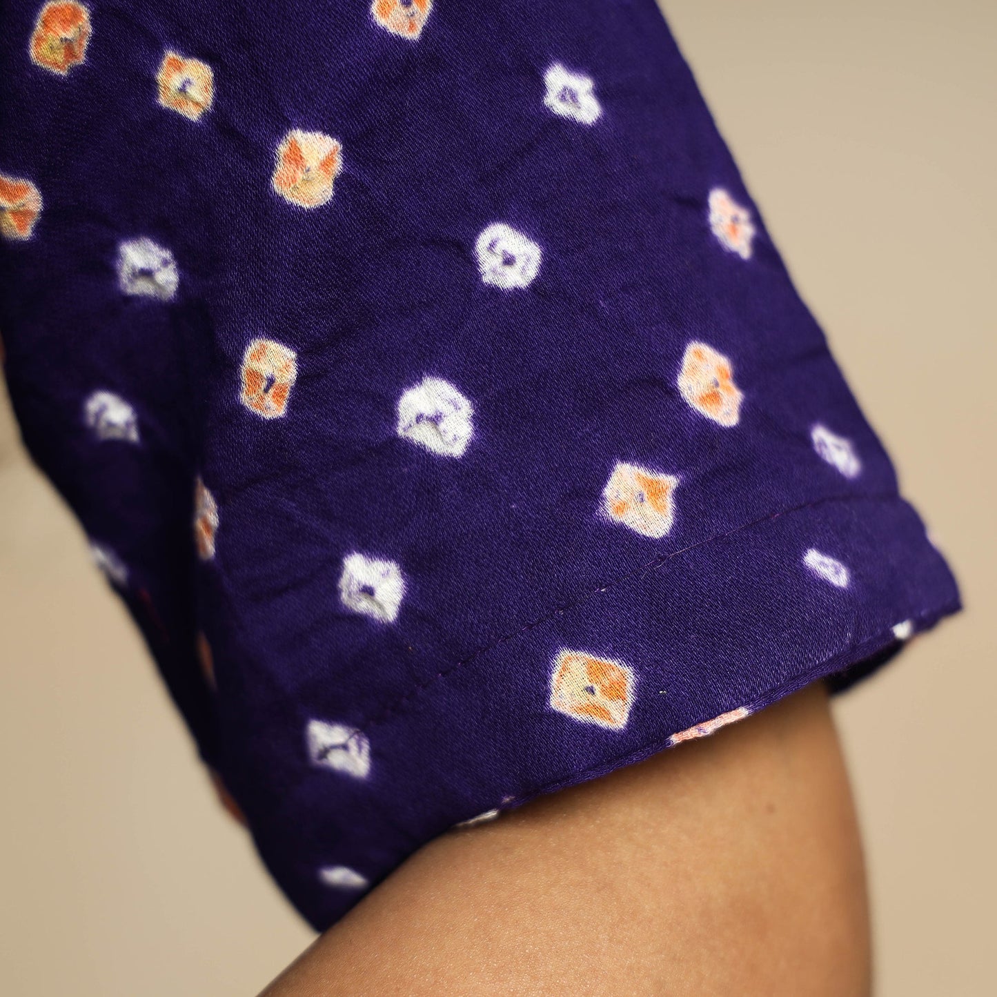 Buy Modal Silk Bandhani Tie Dye Stitched Blouse Online at iTokri.com