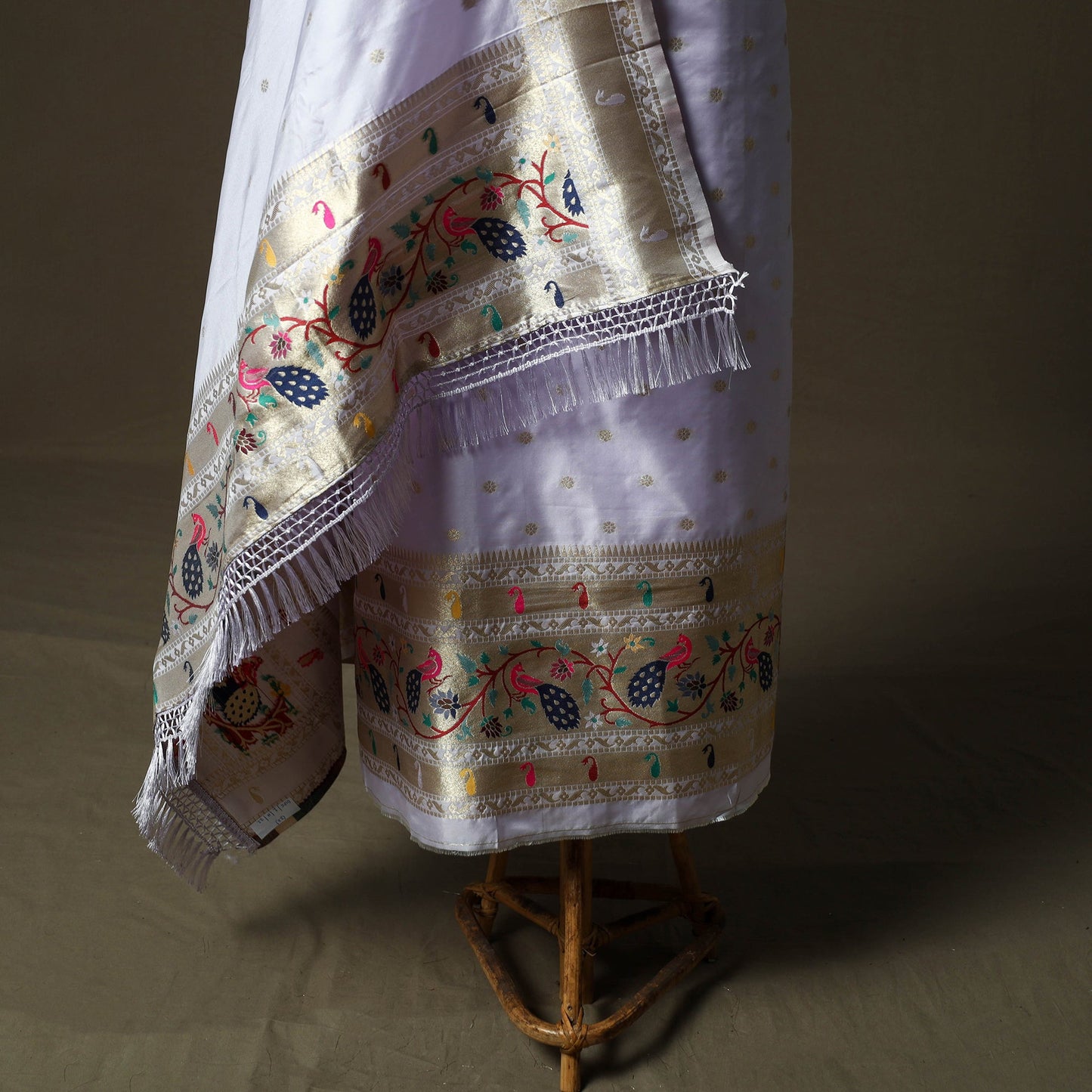 Bangalore silk paithani 3pc unstitched dress material 22