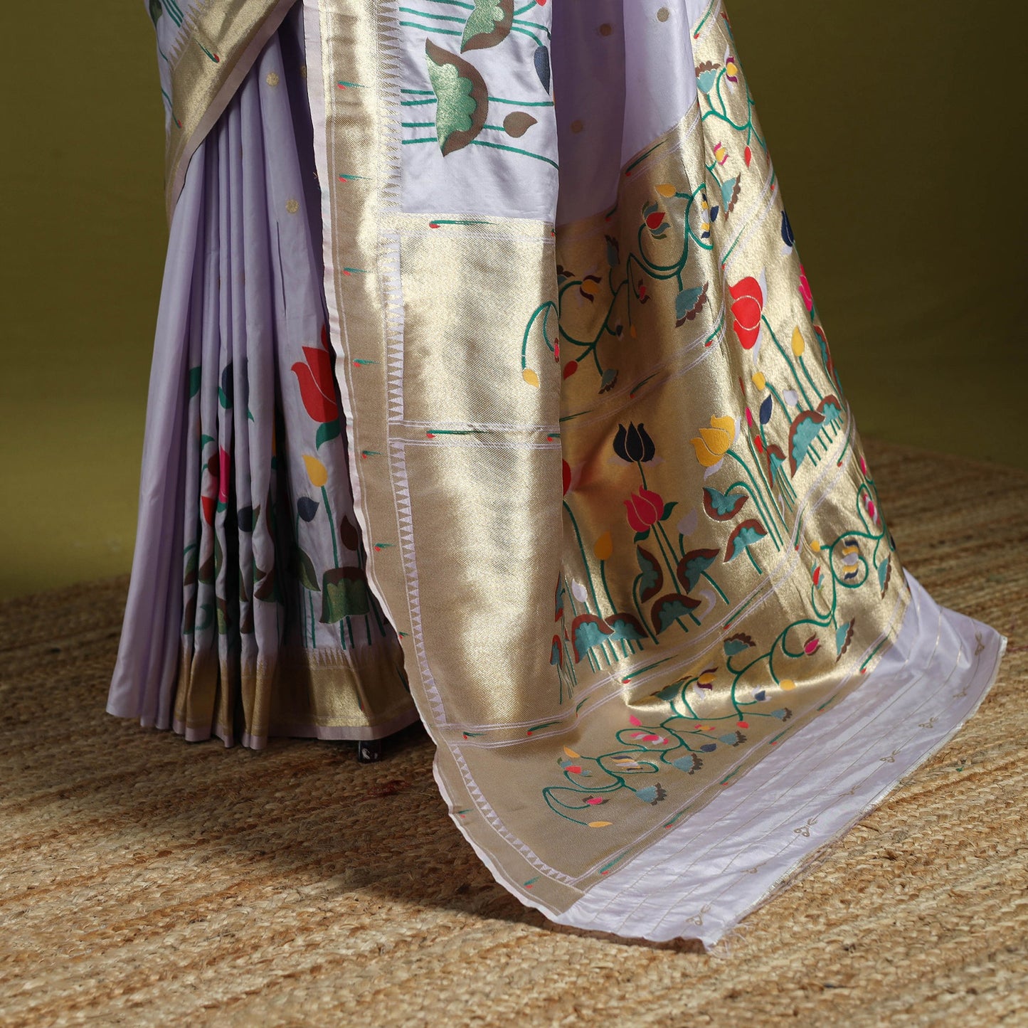 Purple - bangalore silk paithani saree 05 - handcrafted