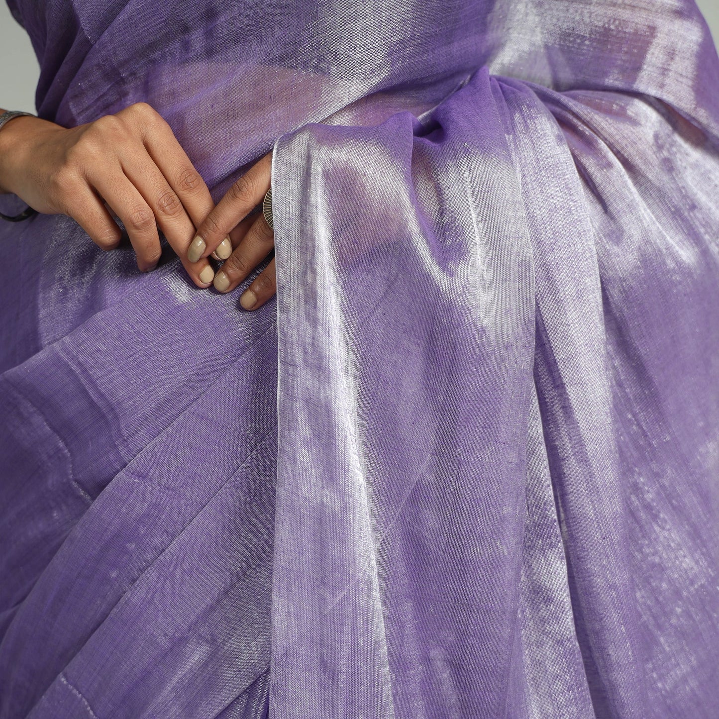Purple Bengal Fine Tissue Zari Saree Online at iTokri.com