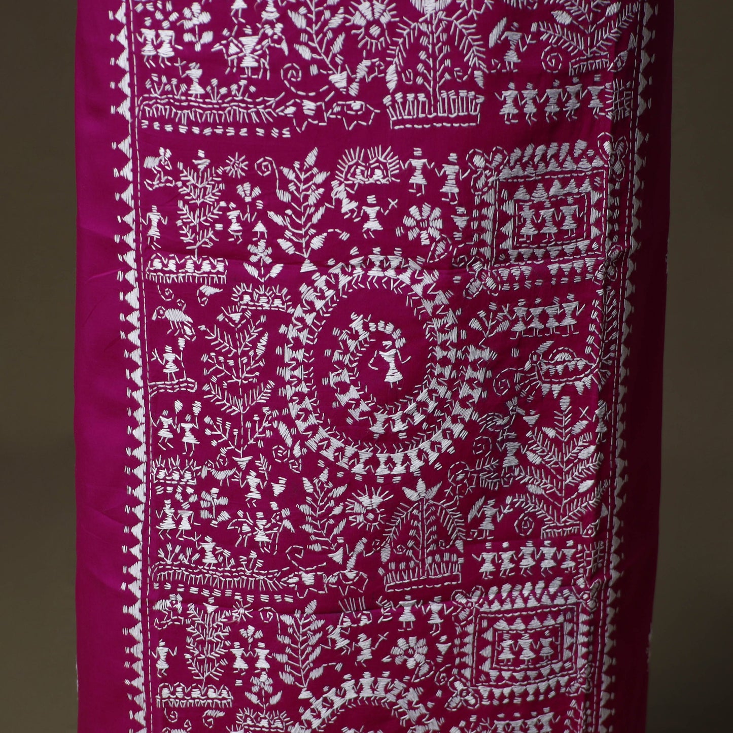 Bengal kantha hand embroidered cotton unstitched kurta