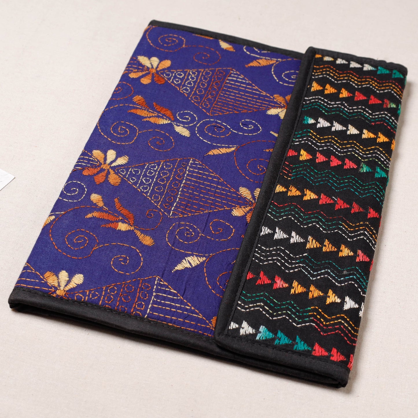 Purple Bengal Kantha Work Handcrafted File Folder