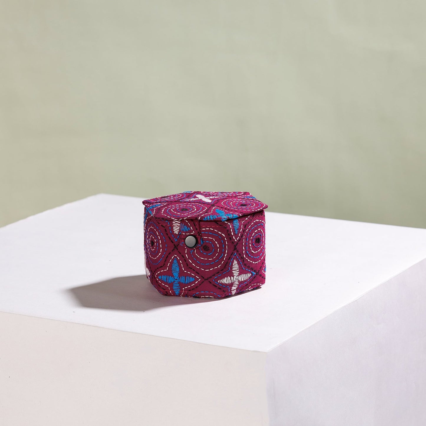 Bengal Kantha Work Handcrafted Hexagon Jewelry Box (Set of 3)