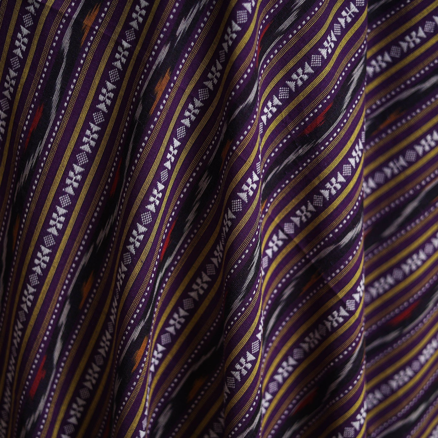 Cotton pochampally dabi ikat fabric 23 - handcrafted