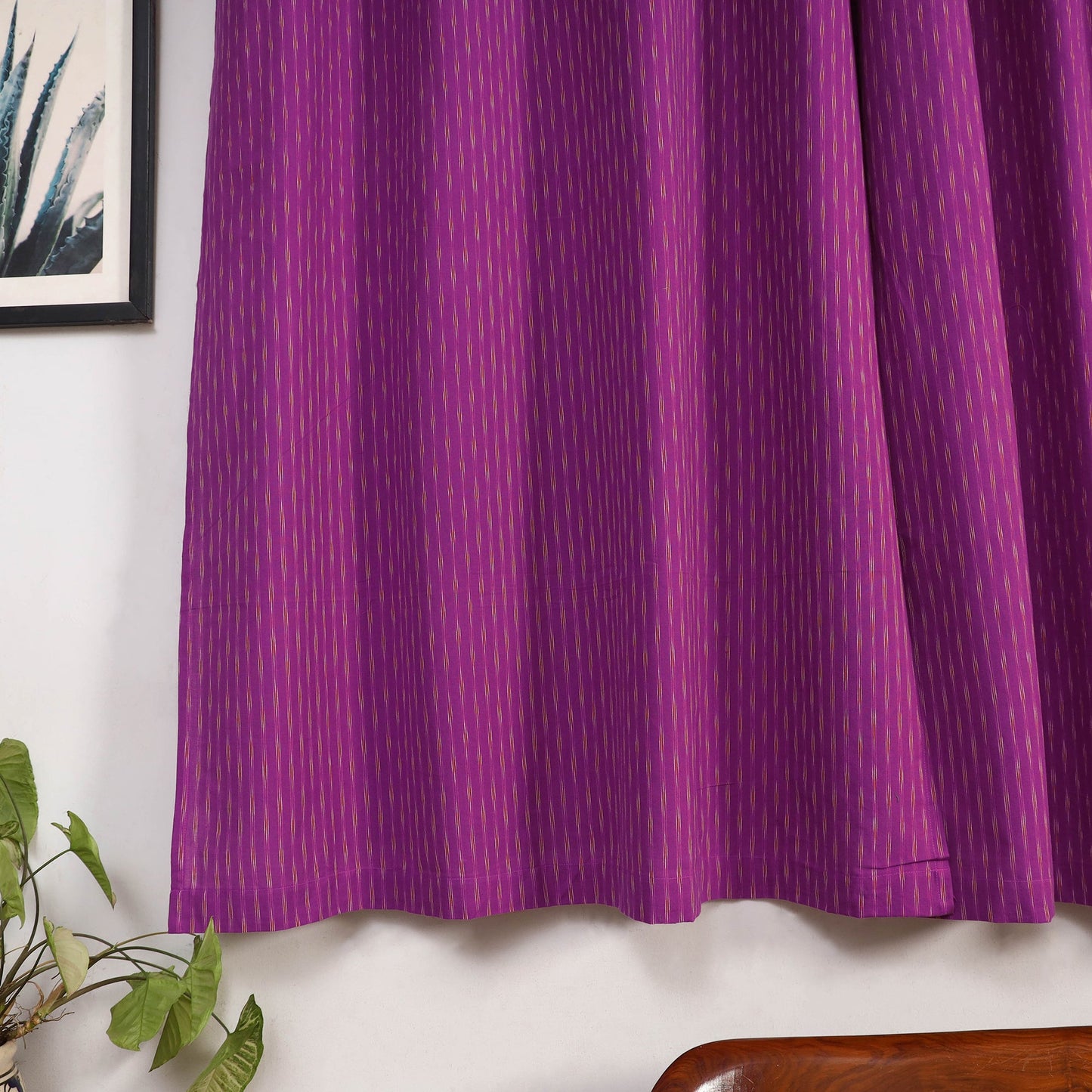 Purple - cotton window pochampally ikat curtain (5 x 3