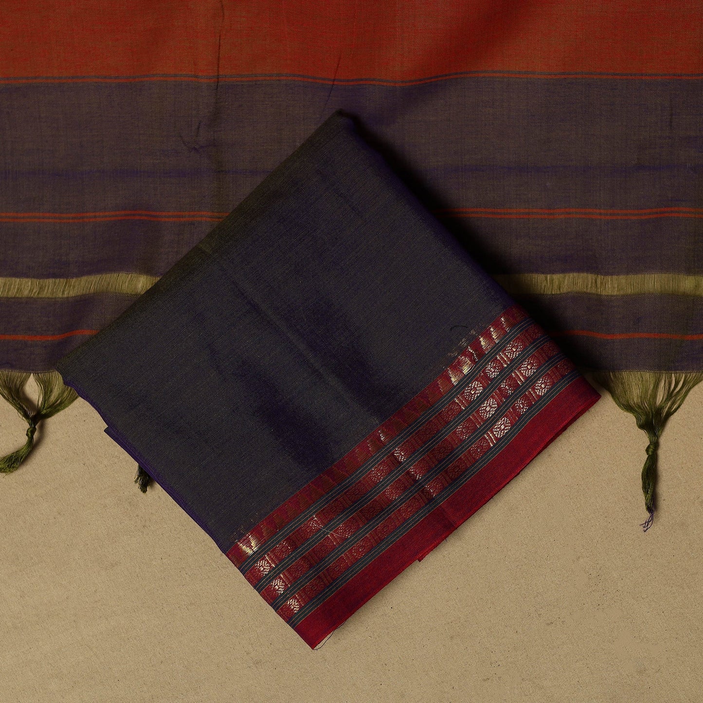 Dharwad cotton 3pc unstitched dress material with border 04