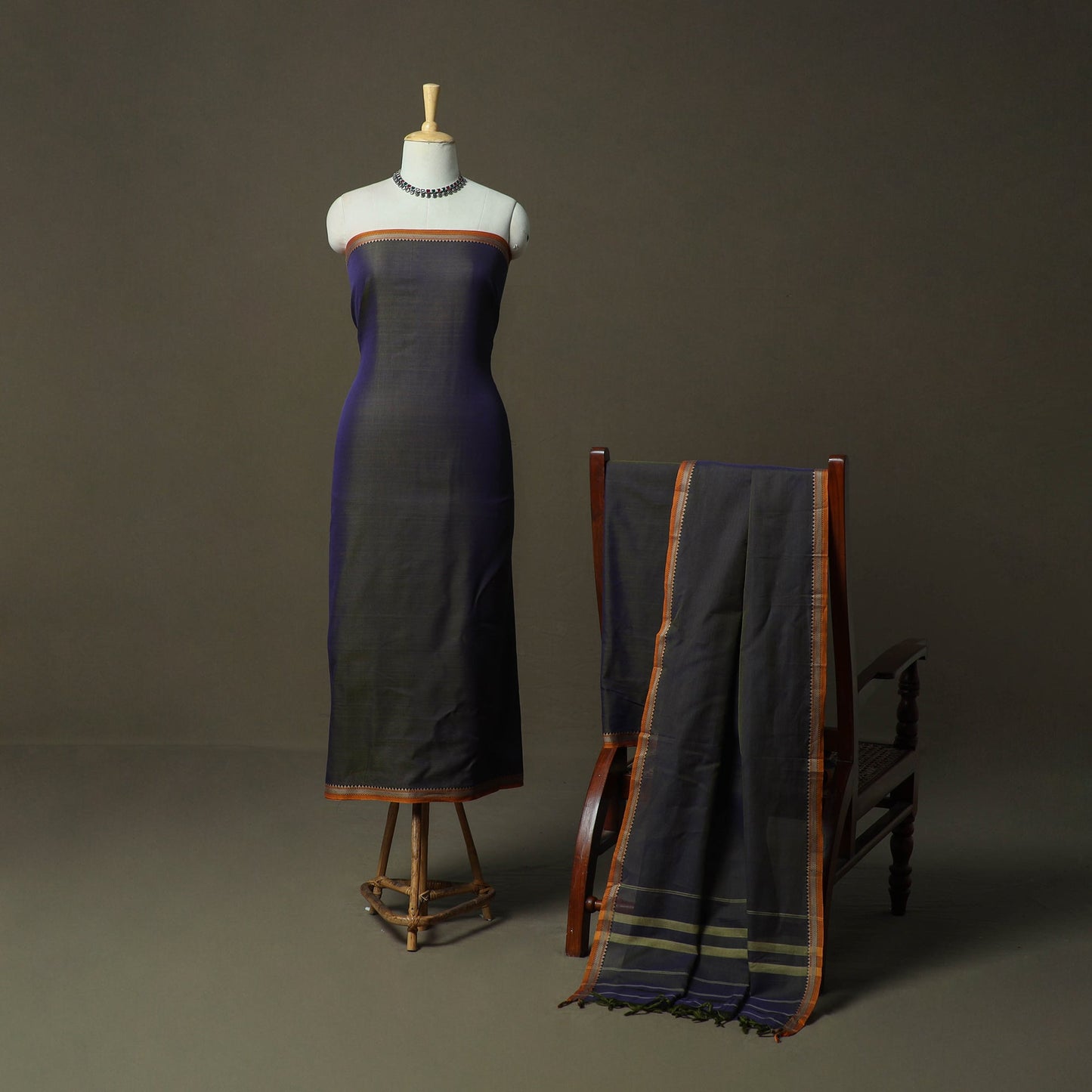 Dharwad cotton 3pc unstitched dress material with border 30