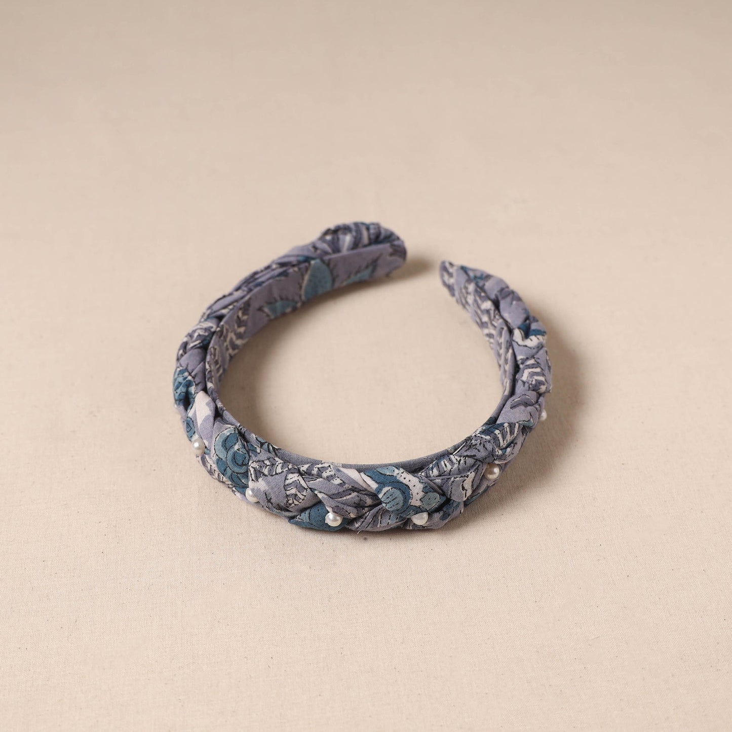 Fabart braided hair band with bead work 48 - handcrafted