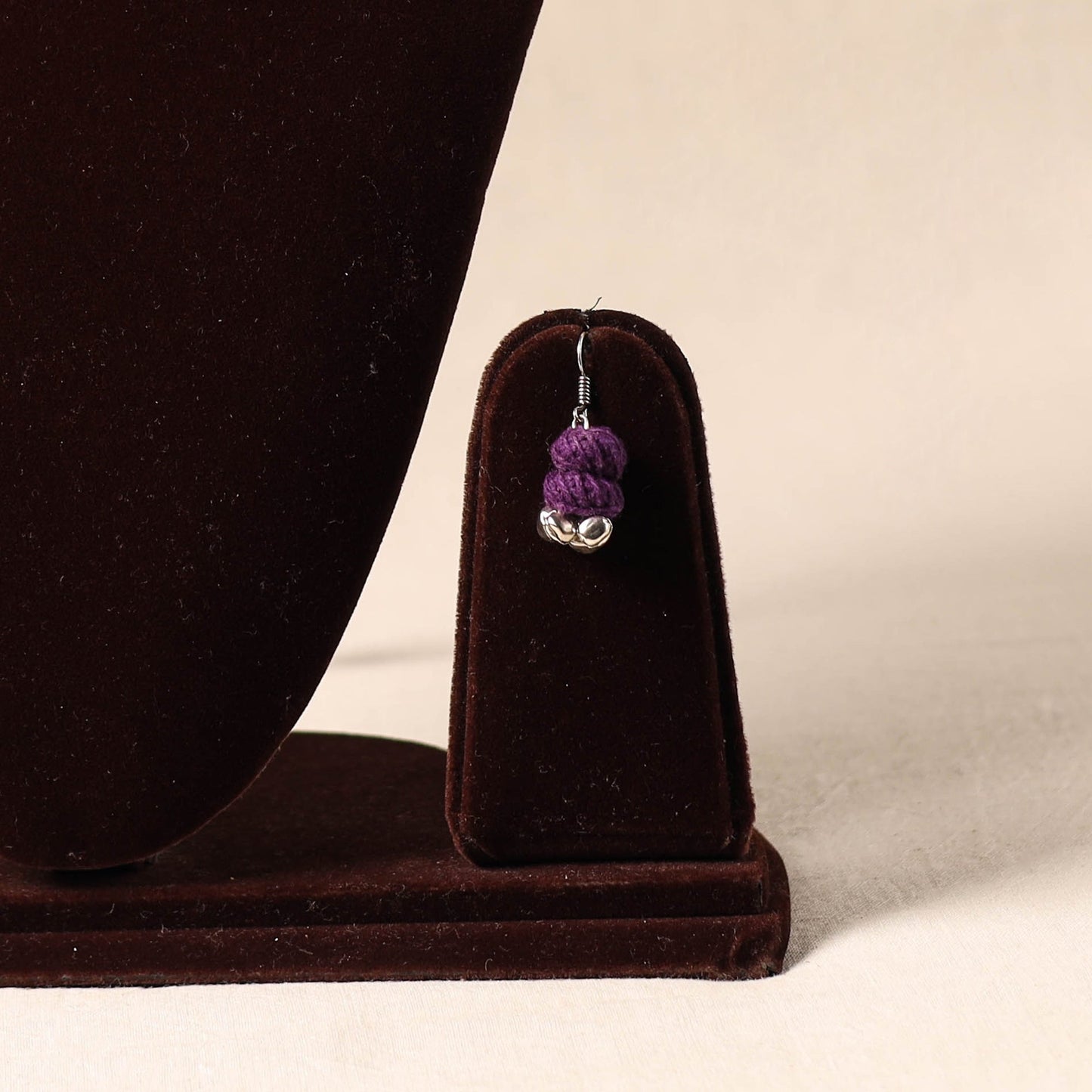 Purple German Silver Thread Beads Necklace Set