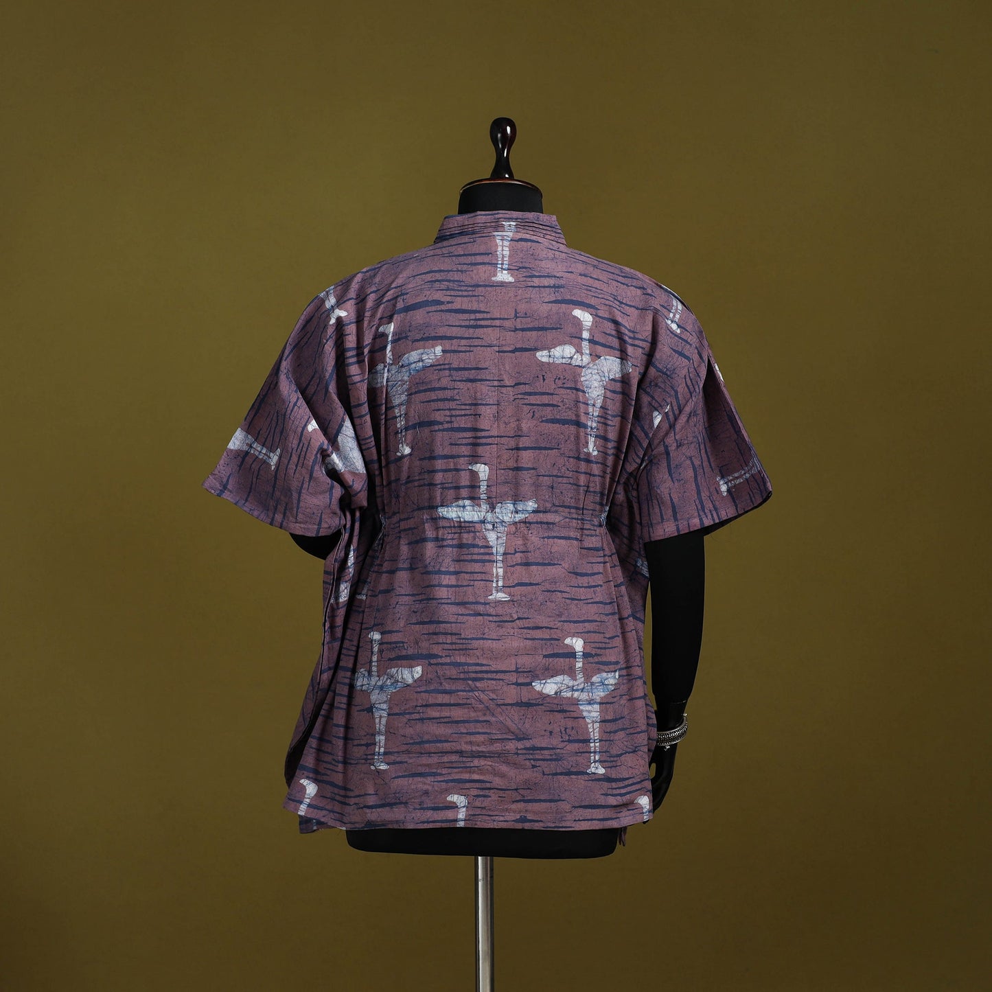 Hand batik cotton short kaftan 26 - handcrafted