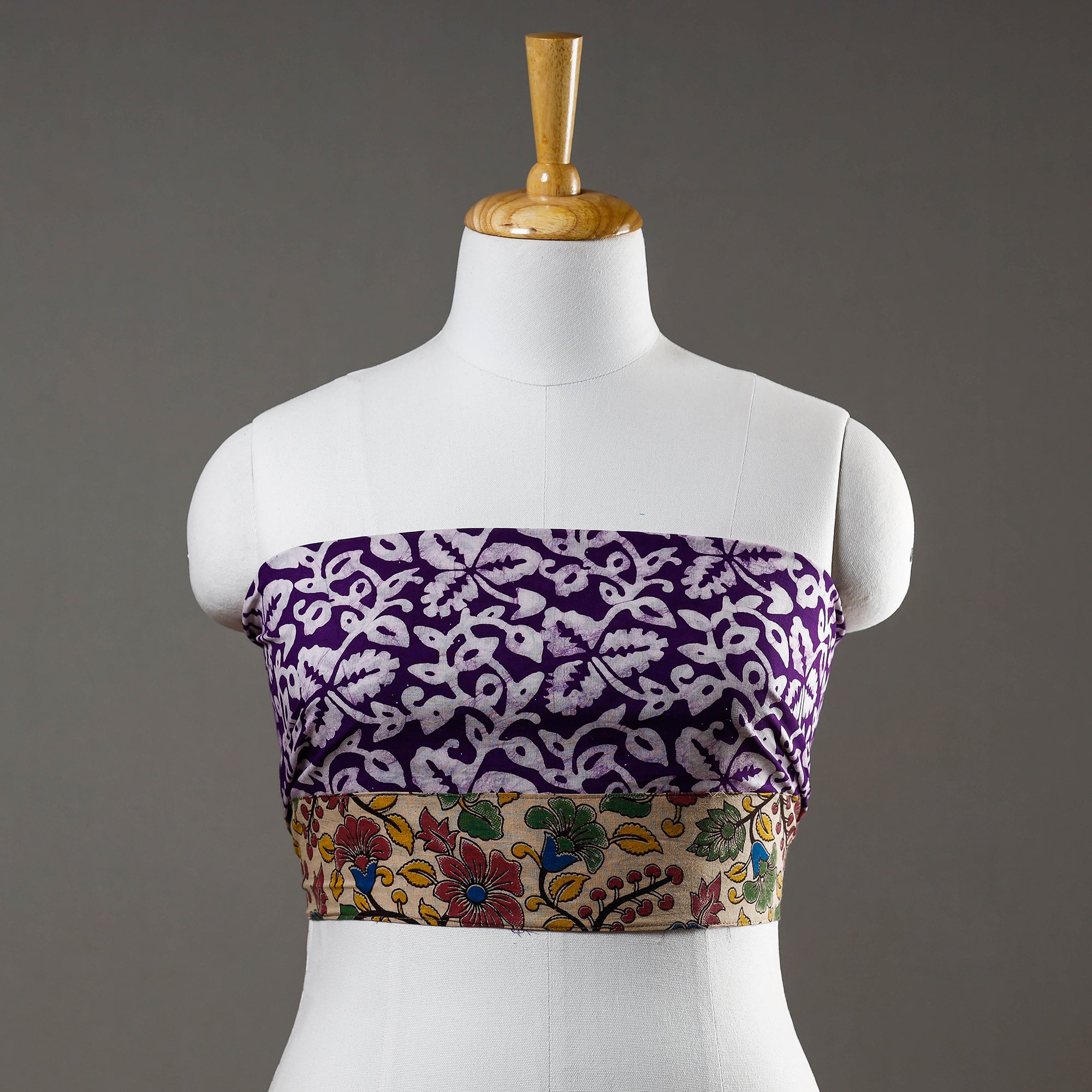 Purple - Hand Batik Printed Running Stitch Cotton Long Skirt 24