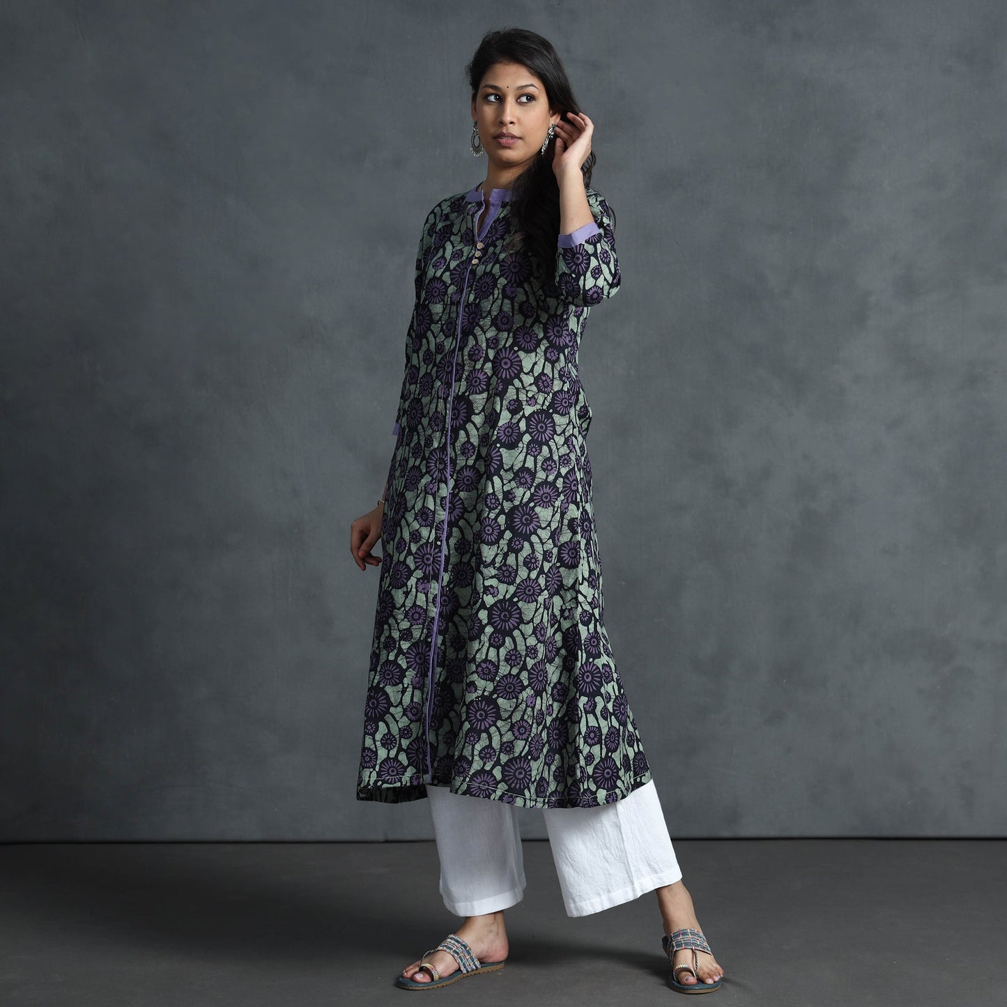 Buy Hand Batik Printed Cotton Kurta for Women