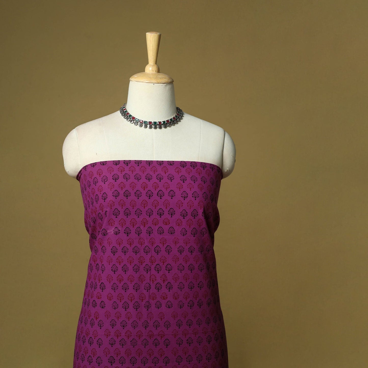 Hand block bagh print cotton 3pc unstitched dress material