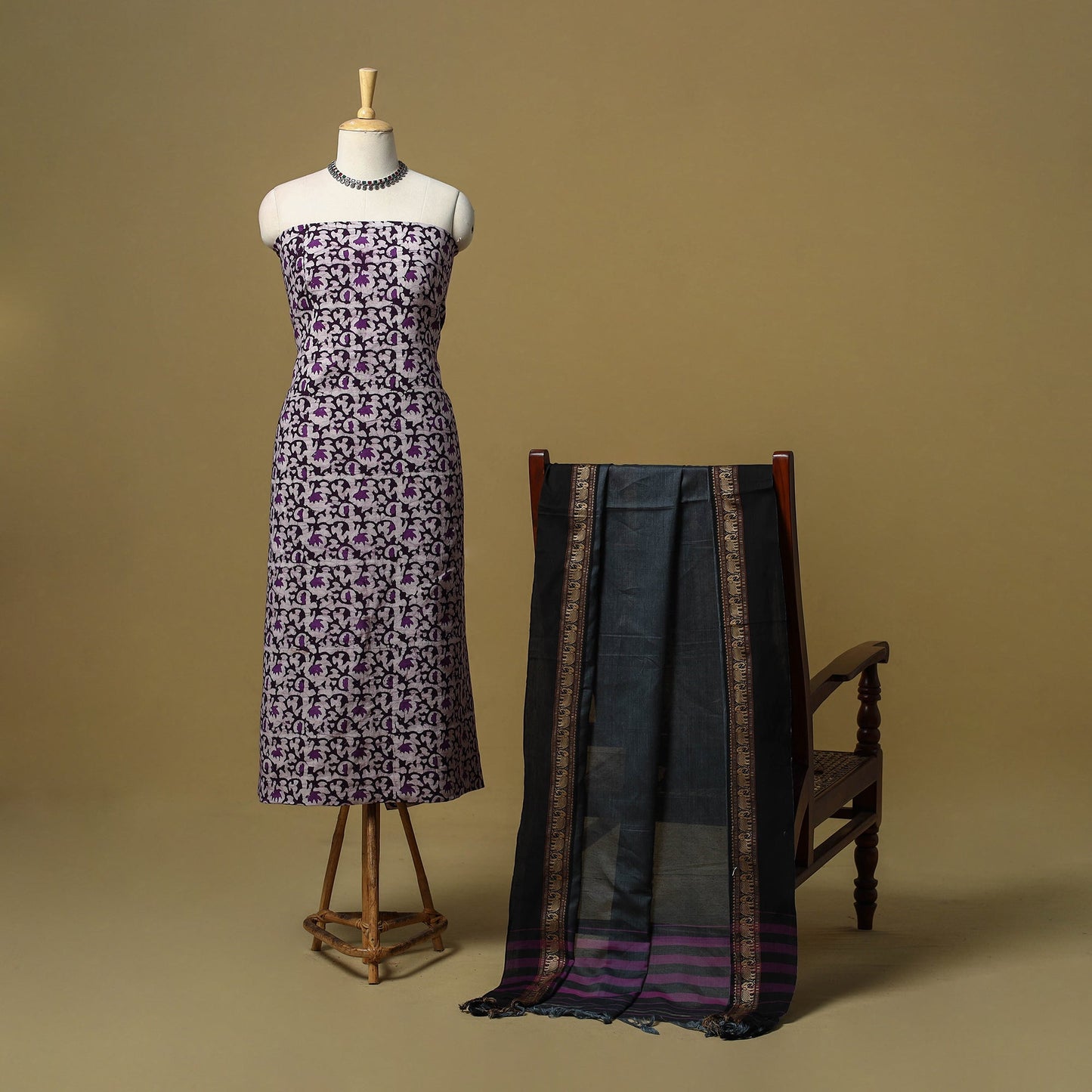 Hand batik cotton 2pc unstitched dress material 27