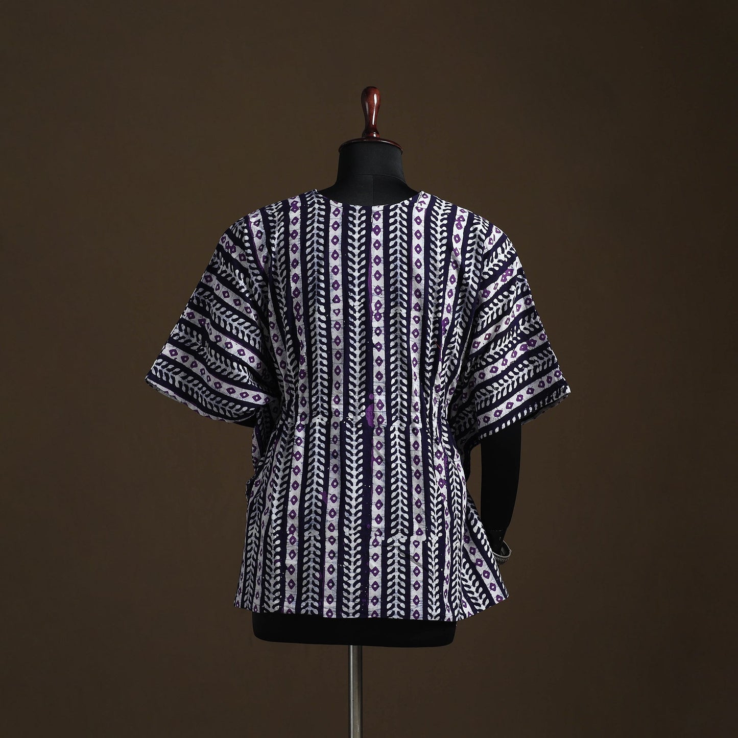 Hand block batik print cotton kaftan (short) 36