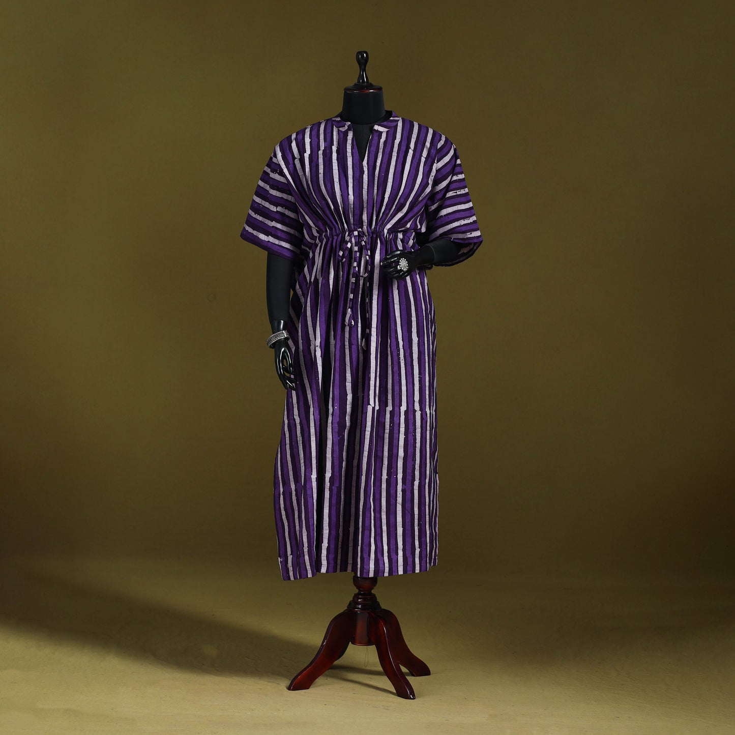 Hand batik cotton long kaftan 03 - handcrafted