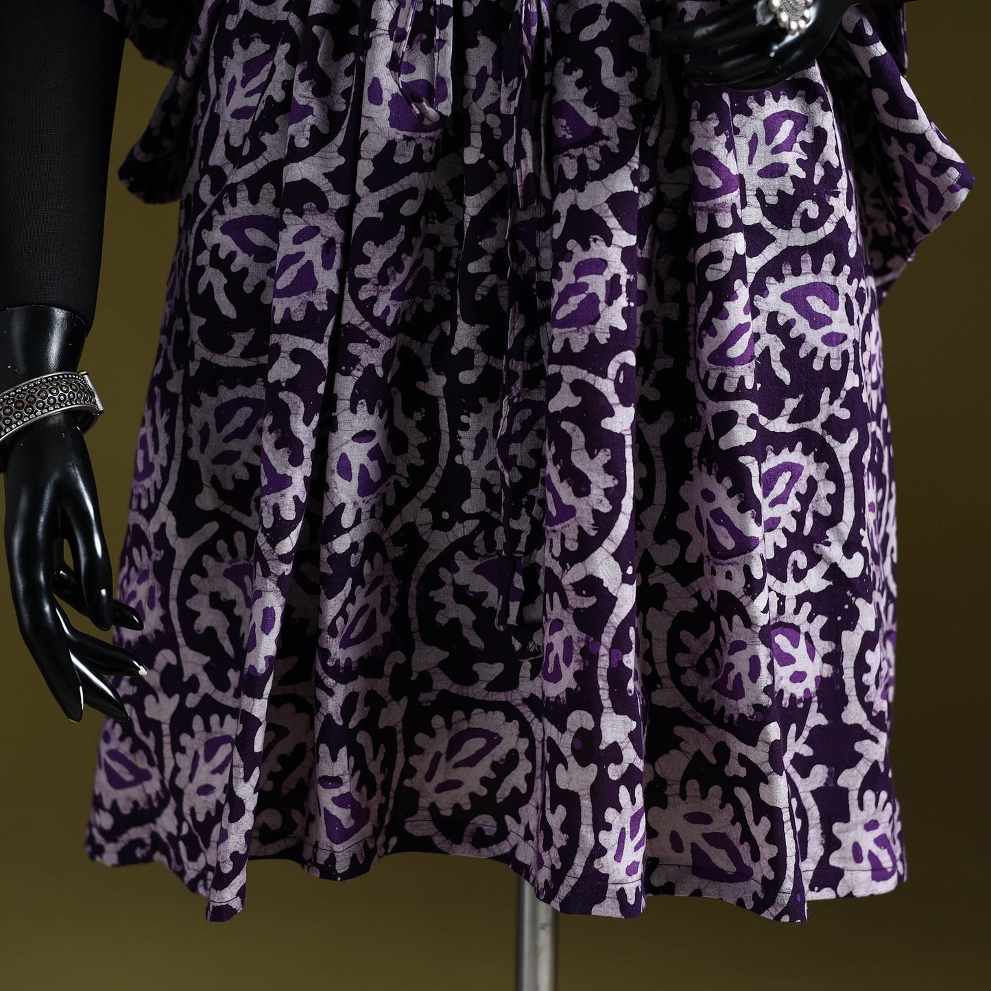 Hand batik cotton medium kaftan 35 - handcrafted