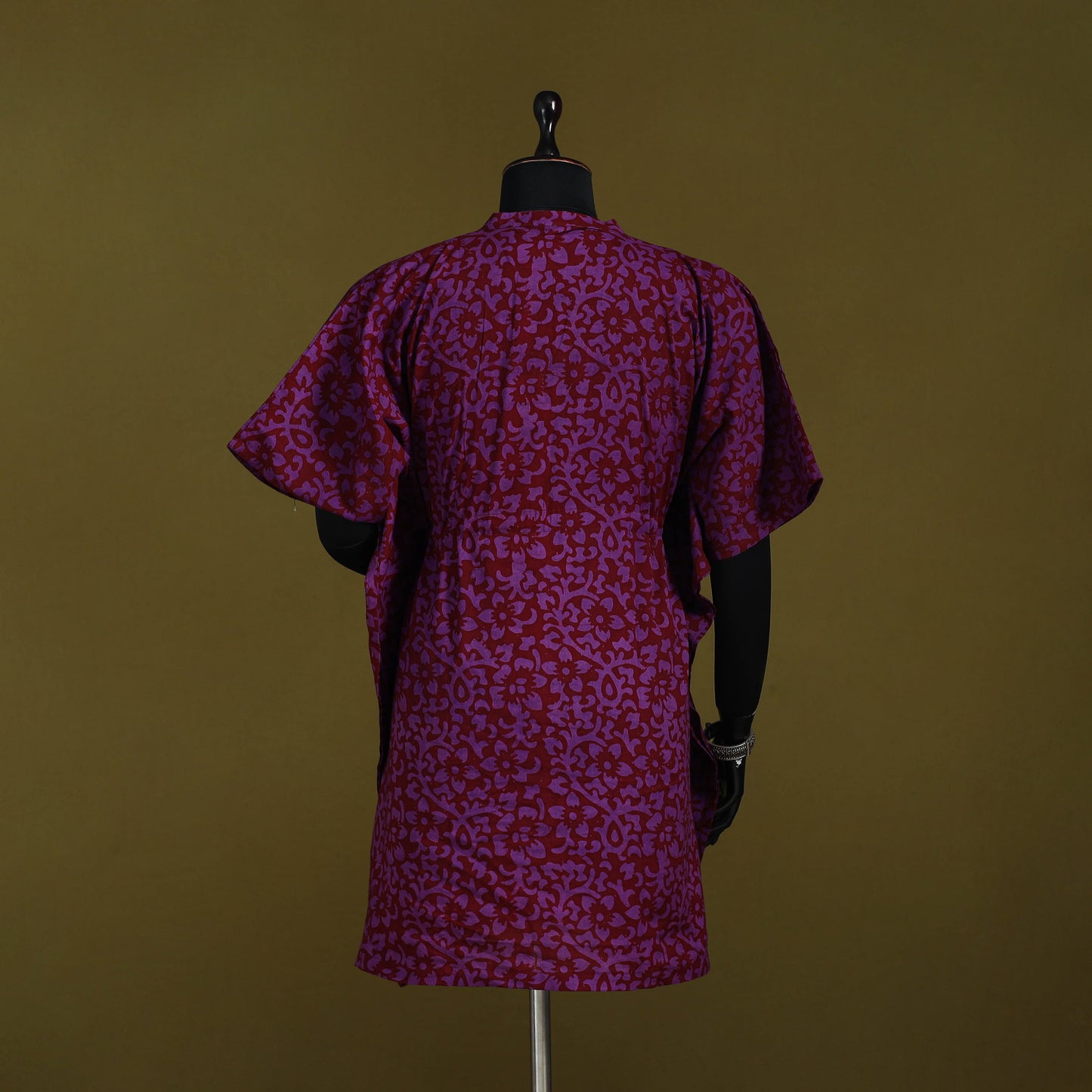 Hand batik cotton medium kaftan 74 - handcrafted