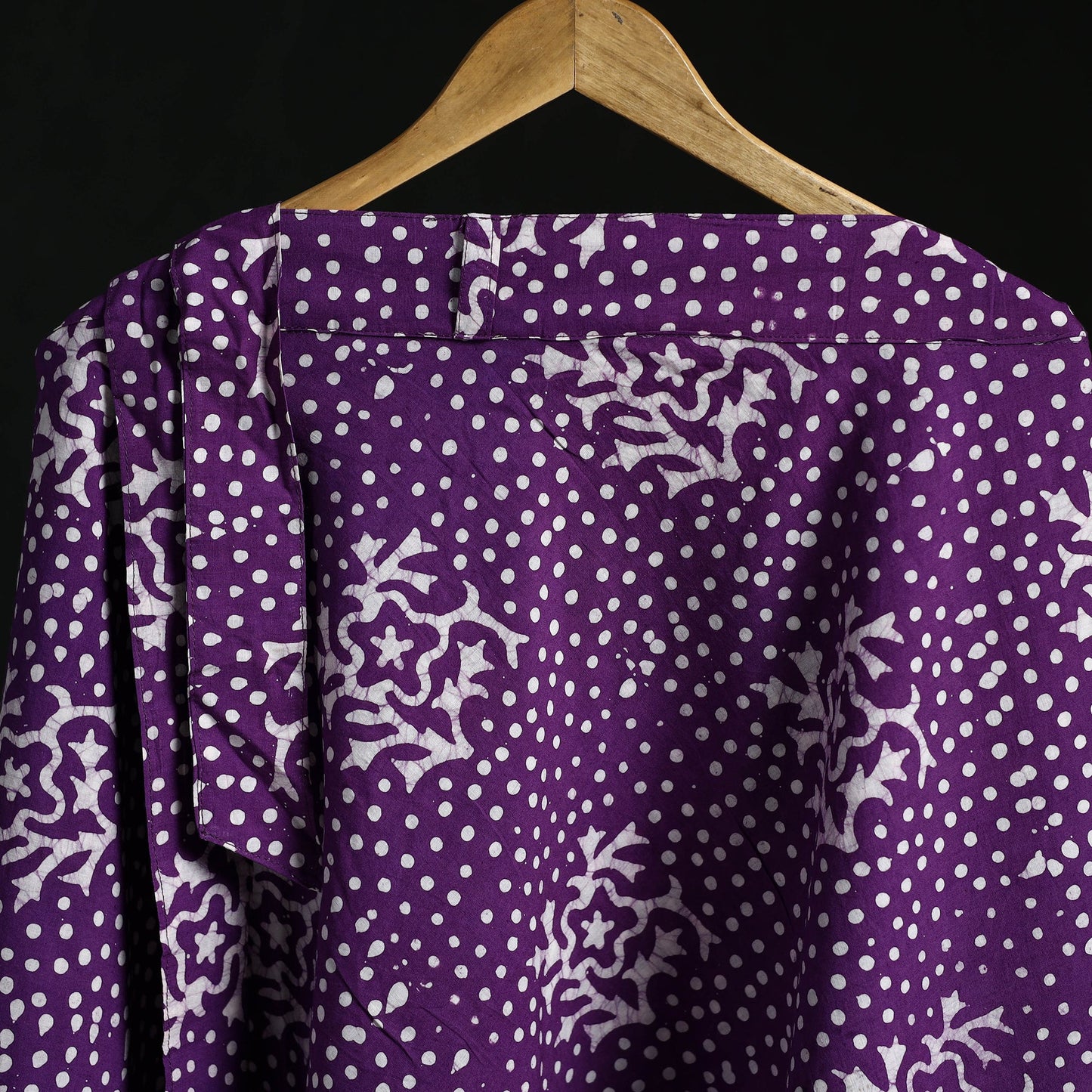 Hand block batik print cotton wrap around skirt 07