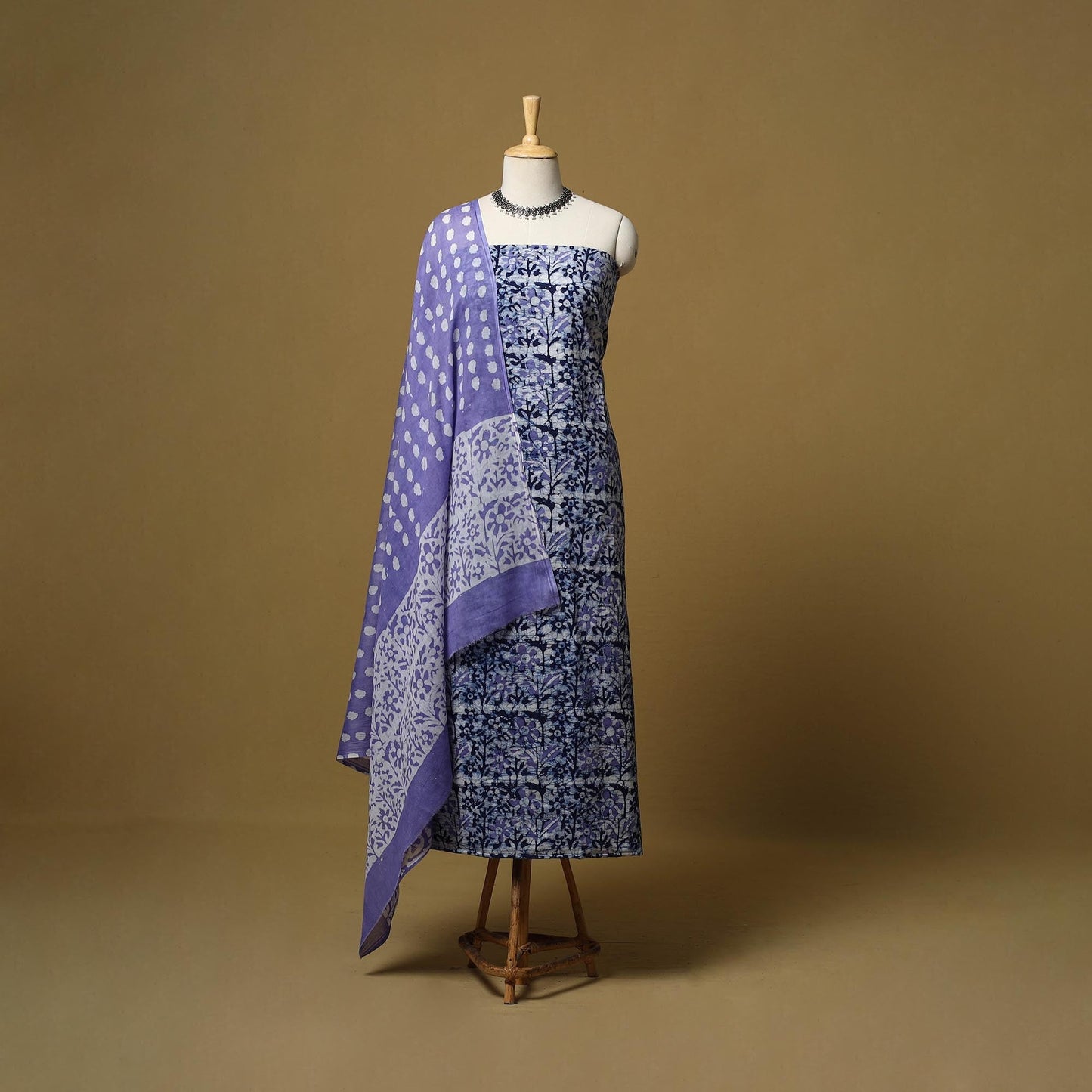 Hand kutch batik cotton 3pc unstitched dress material 19