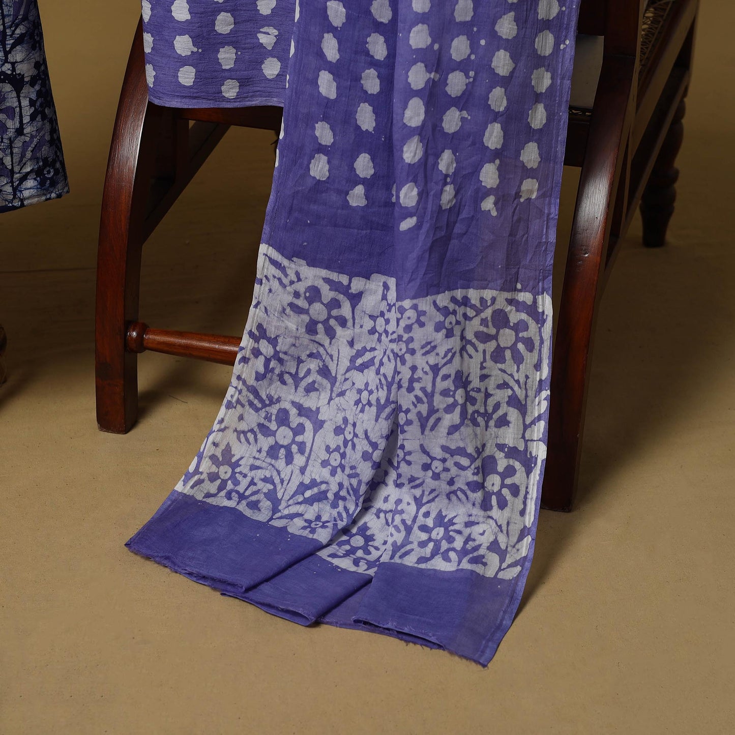 Hand kutch batik cotton 3pc unstitched dress material 19