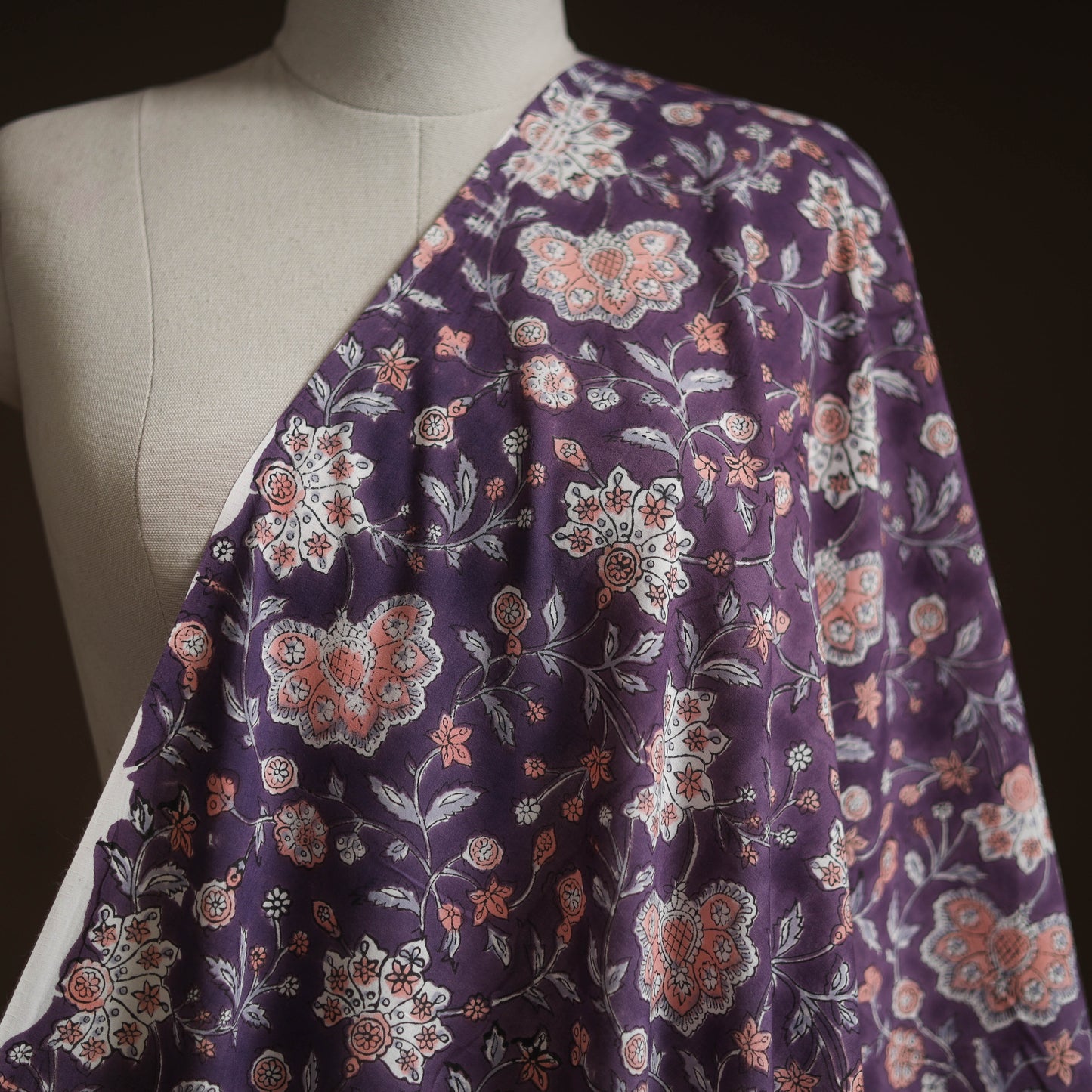 Hand block print cotton sanganeri fabric 09 - handcrafted