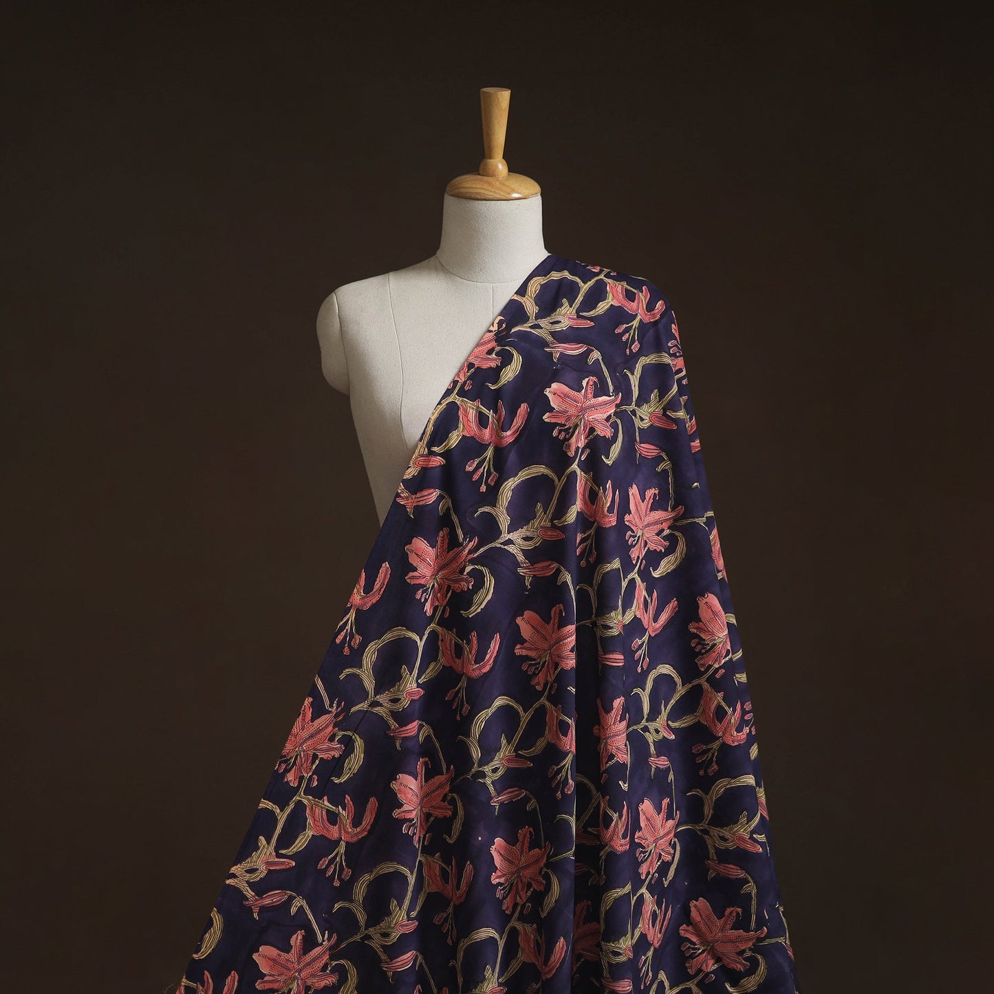 Hand block print cotton sanganeri fabric 20 - handcrafted