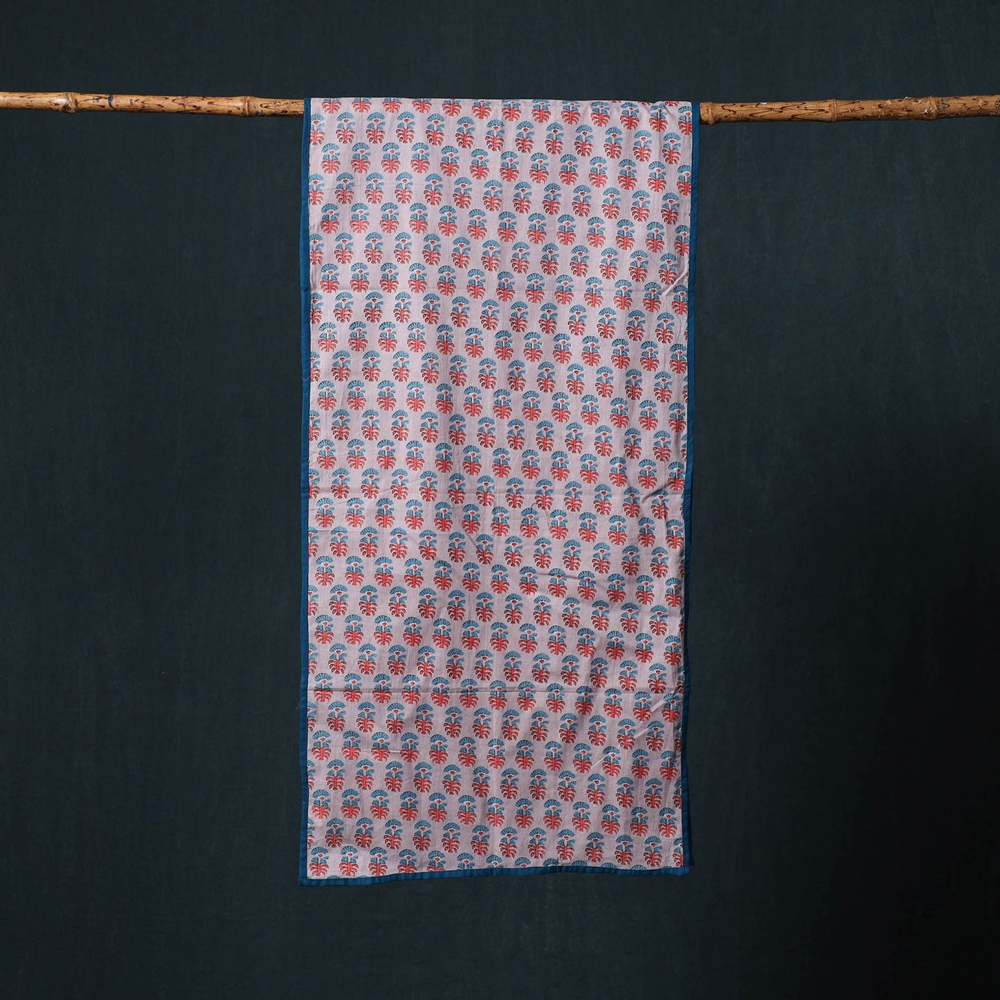 Hand block print cotton sanganeri stole 07 - handcrafted