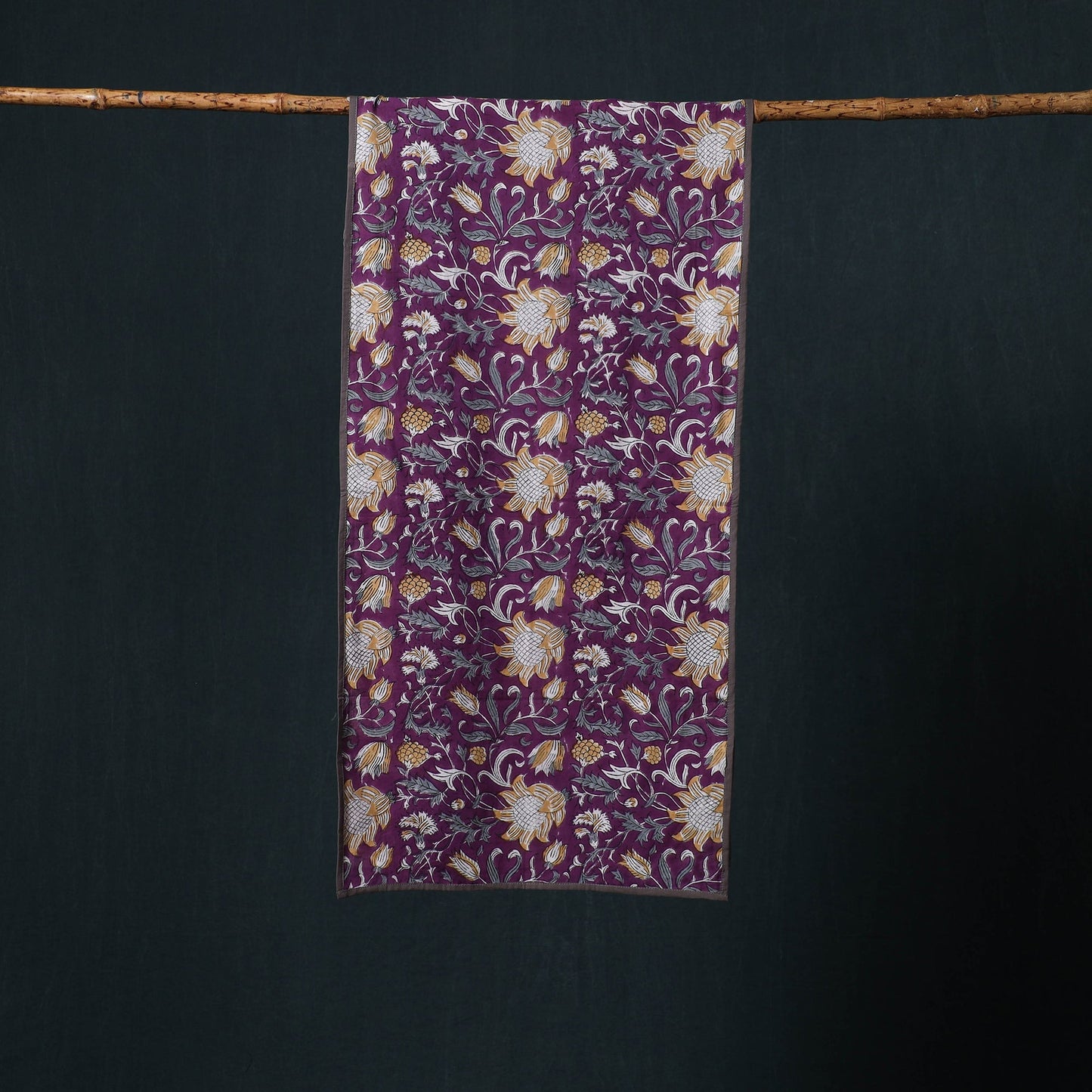 Hand block print cotton sanganeri stole 15 - handcrafted