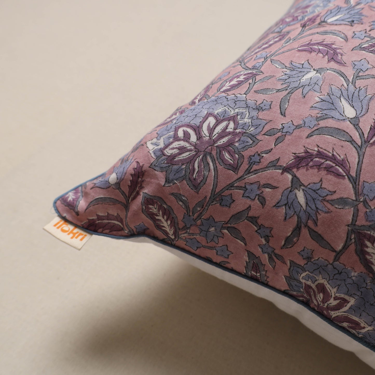 Hand sanganeri cushion cover 17 - handcrafted