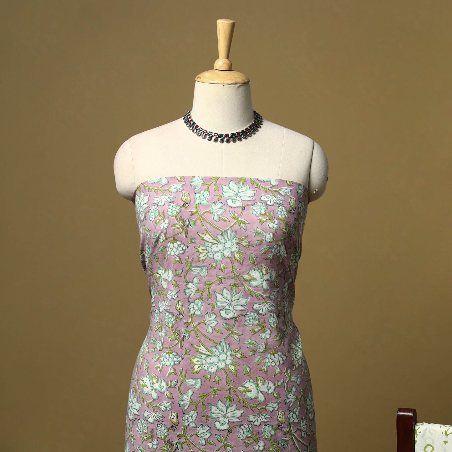 Hand sanganeri cotton 3pc unstitched dress material 03