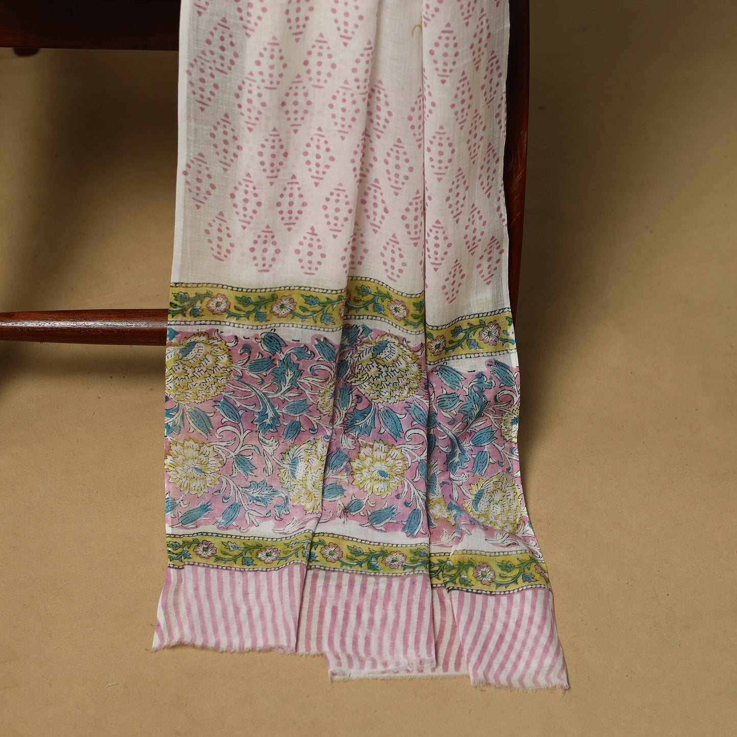 Hand sanganeri cotton 3pc unstitched dress material 05