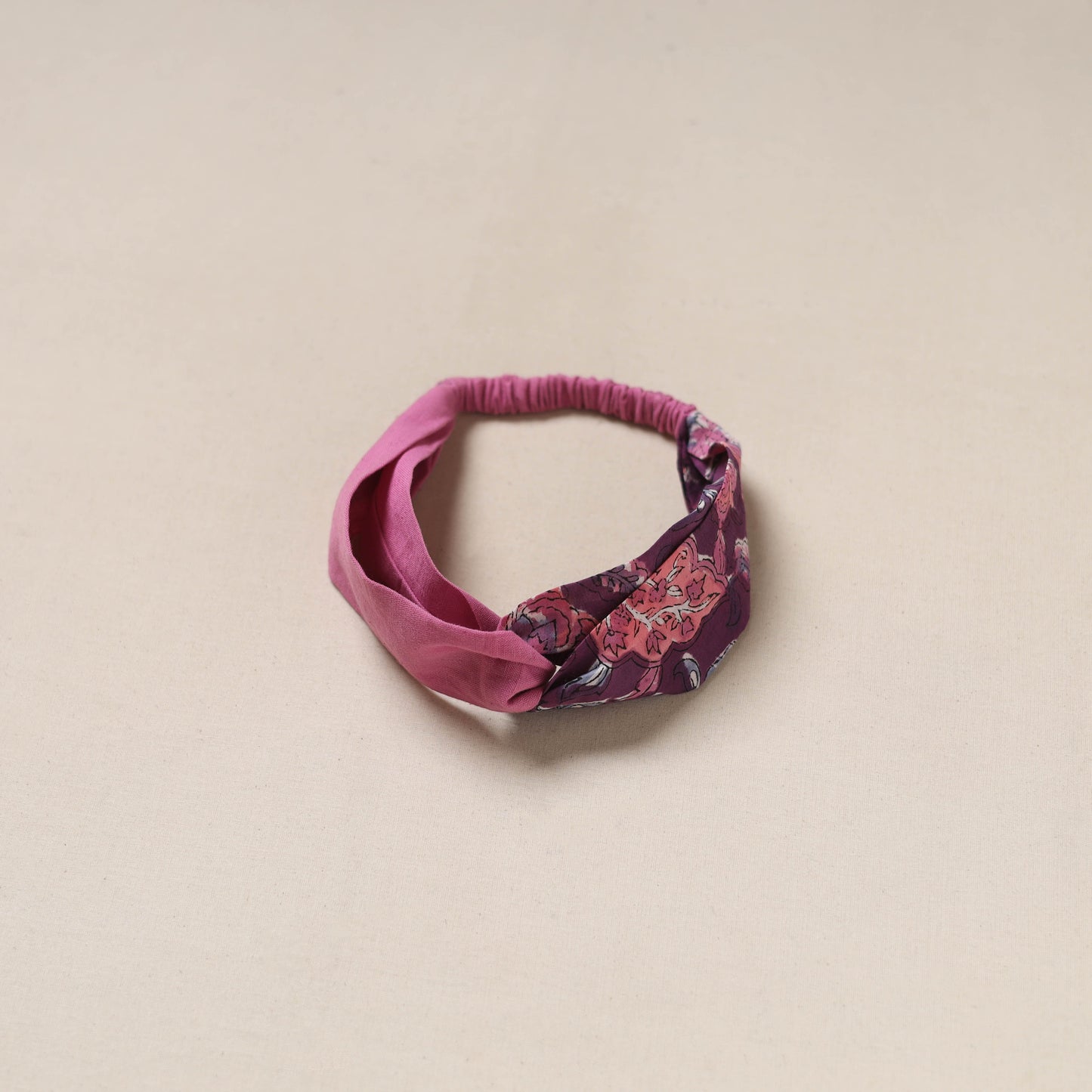 Handcrafted cotton elastic headband 06