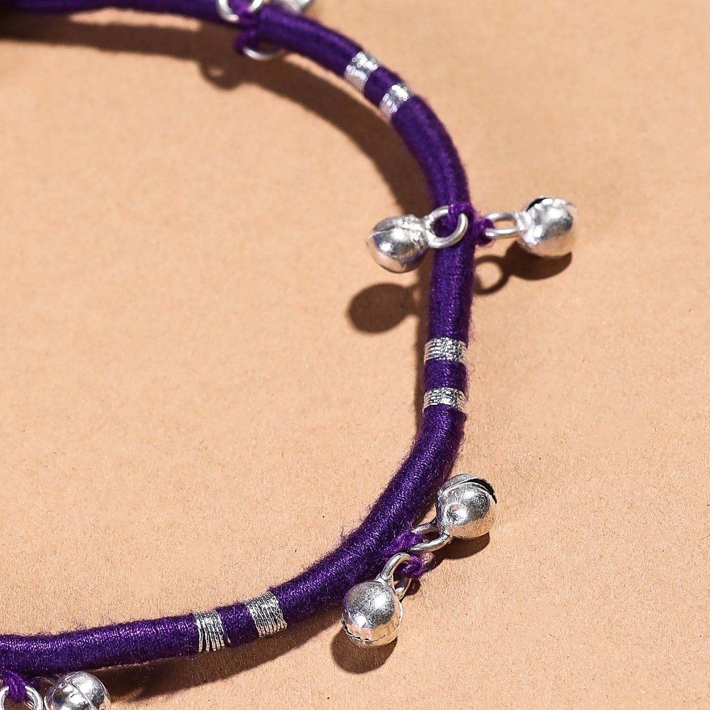 Handcrafted Patwa Thread & Ghungroo Work Anklet
