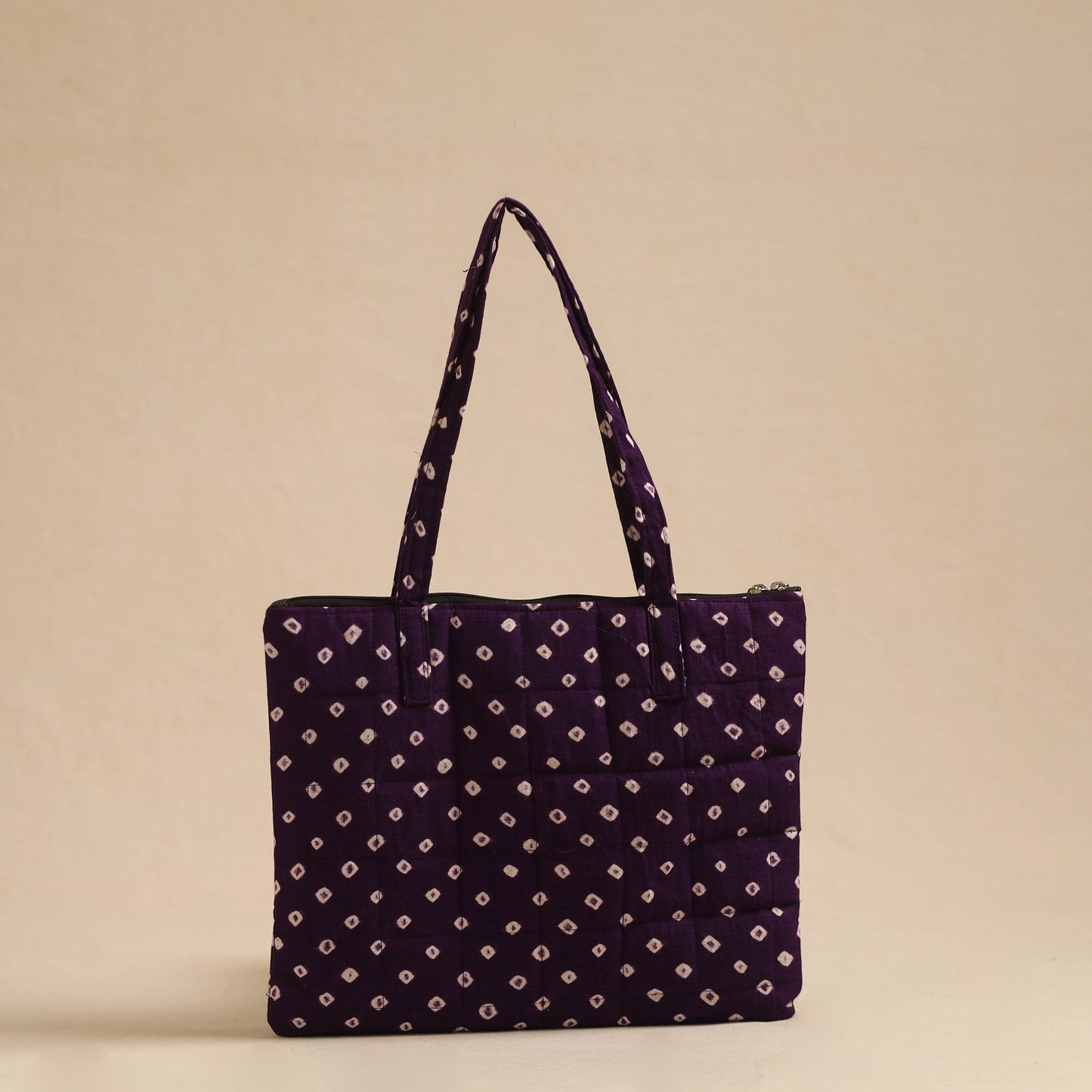 Purple Handcrafted Quilted Cotton Hand Bag