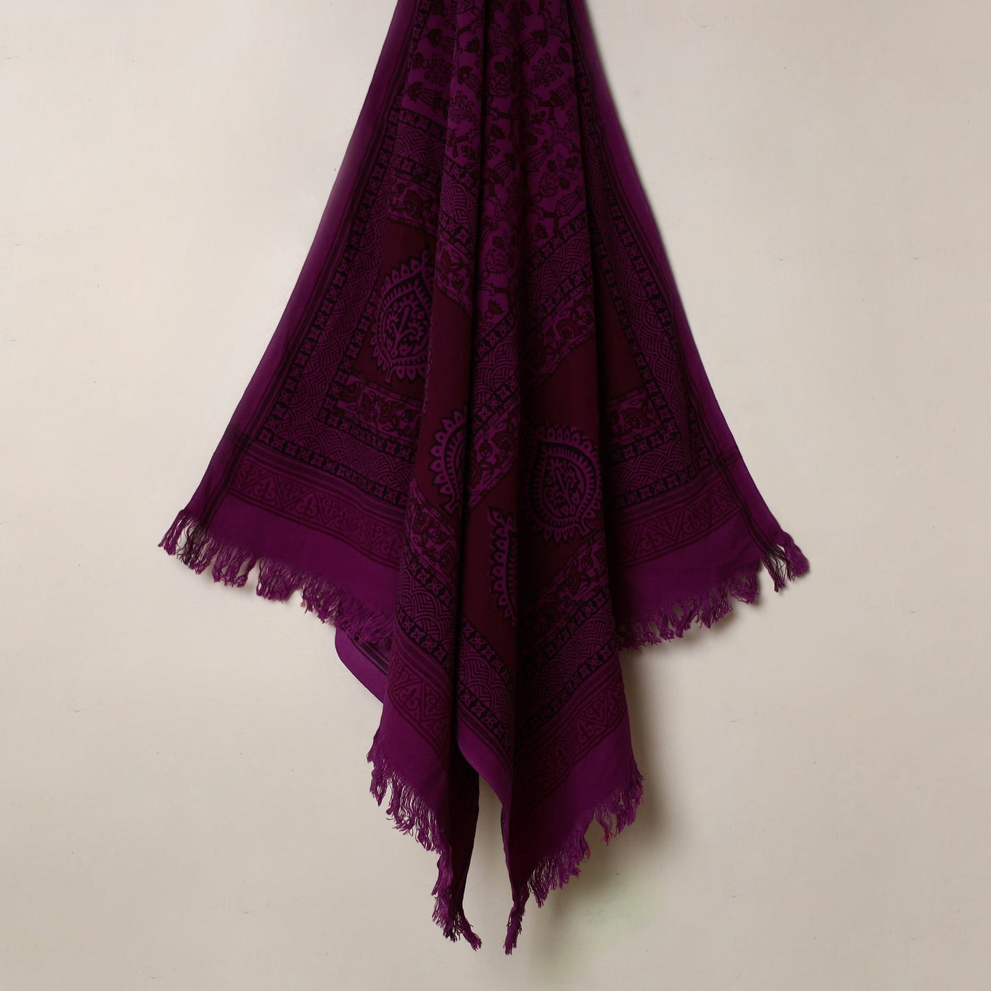 Buy Handloom Cotton Bagh Print Towel