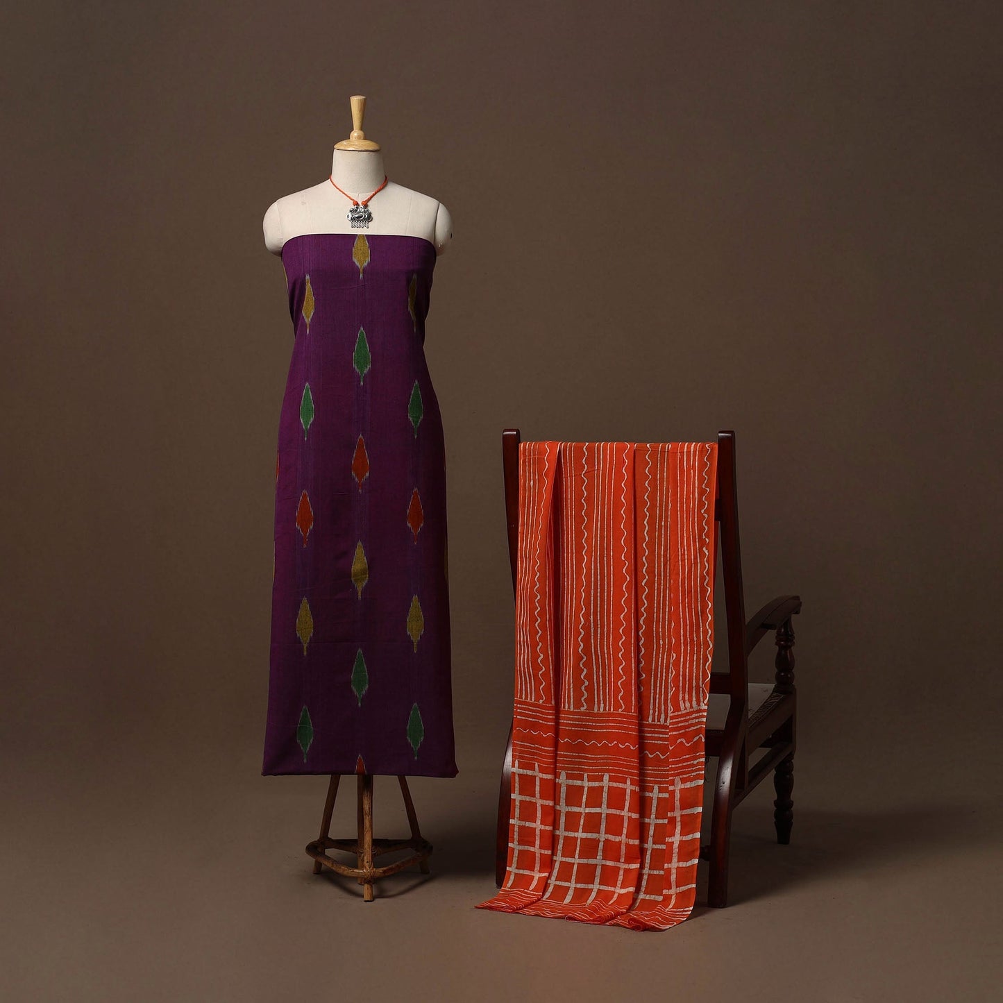 Handloom pochampally central asian ikat cotton 2pc