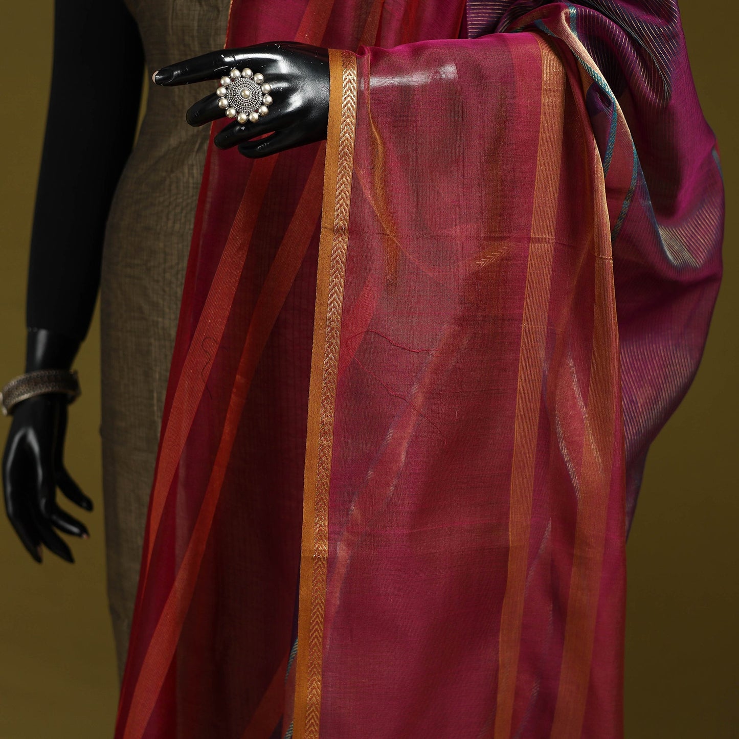 Handloom silk cotton zari work maheshwari dupatta 21