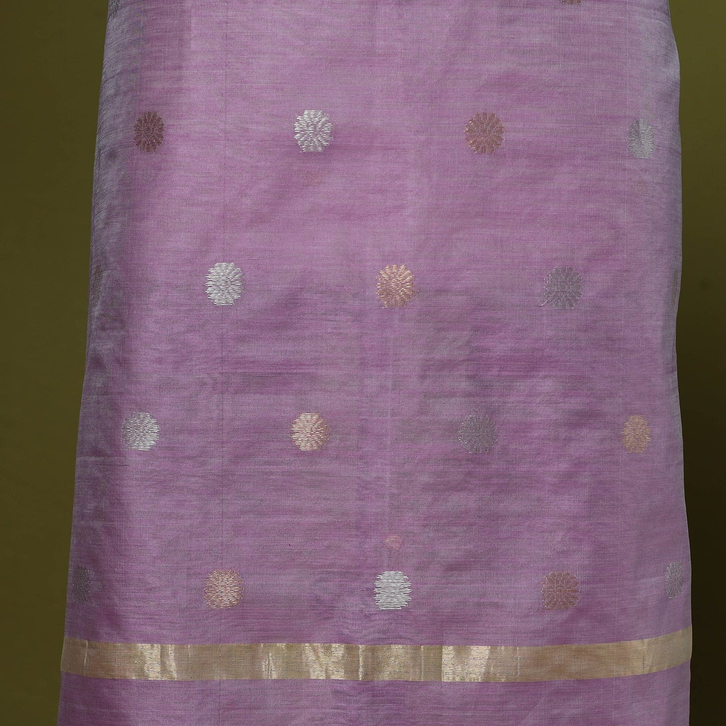 Handloom zari buti chanderi silk 2pc unstitched dress