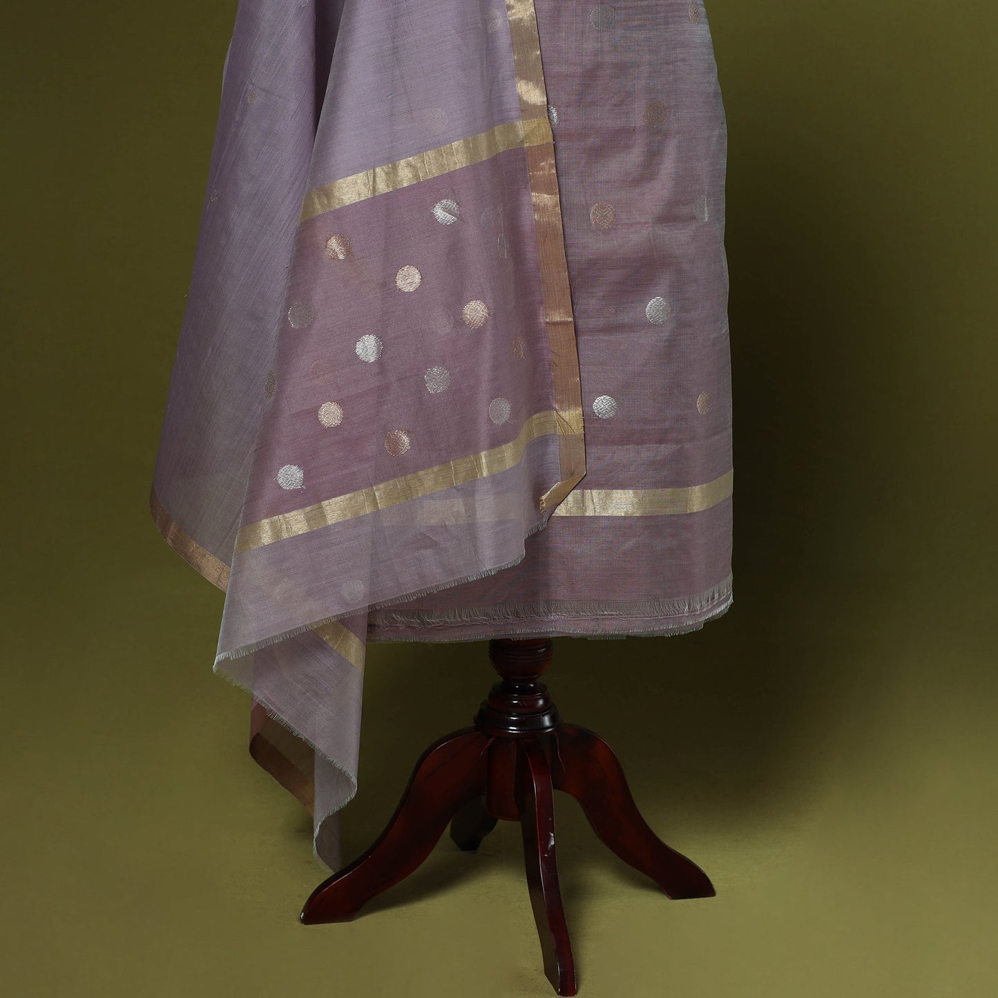 Handloom zari buti chanderi silk 2pc unstitched dress