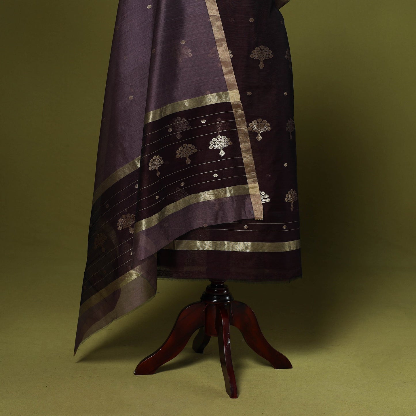 Handloom zari buti chanderi silk 2pc unstitched dress