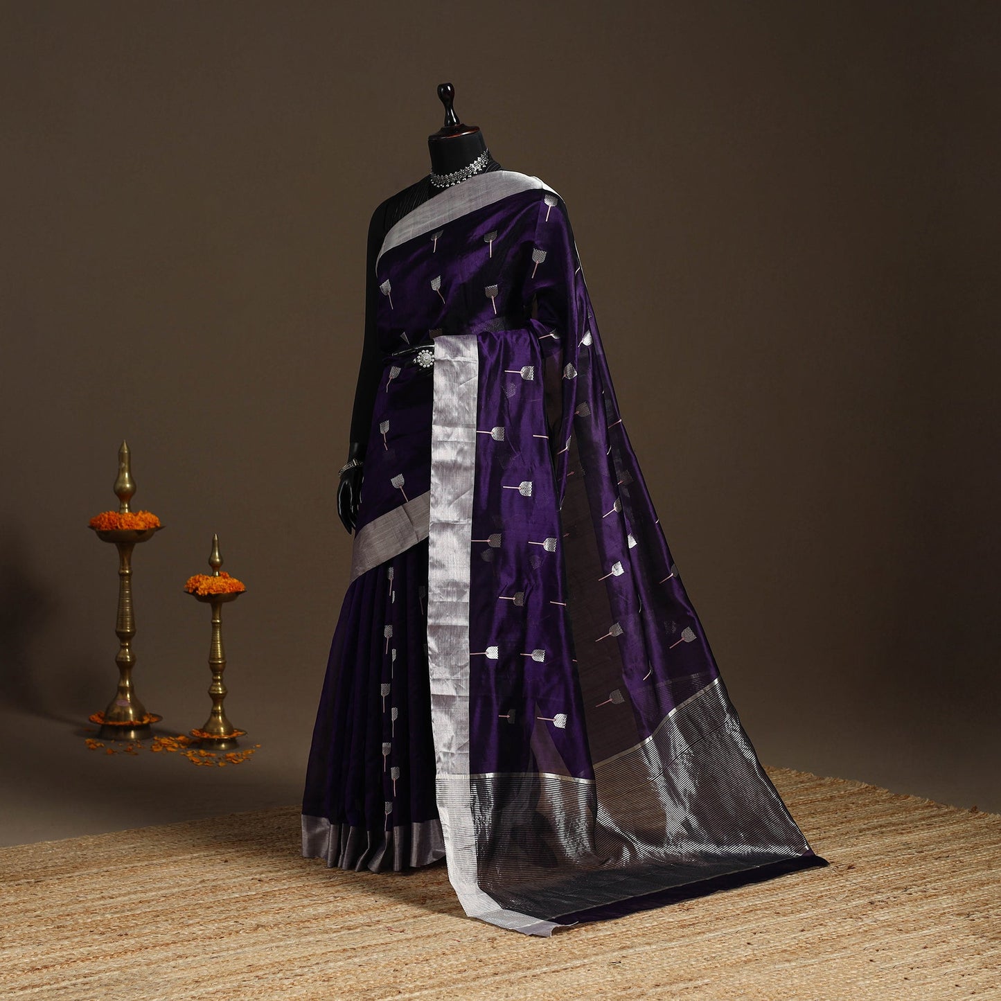 Handloom zari work pattu chanderi silk saree 28