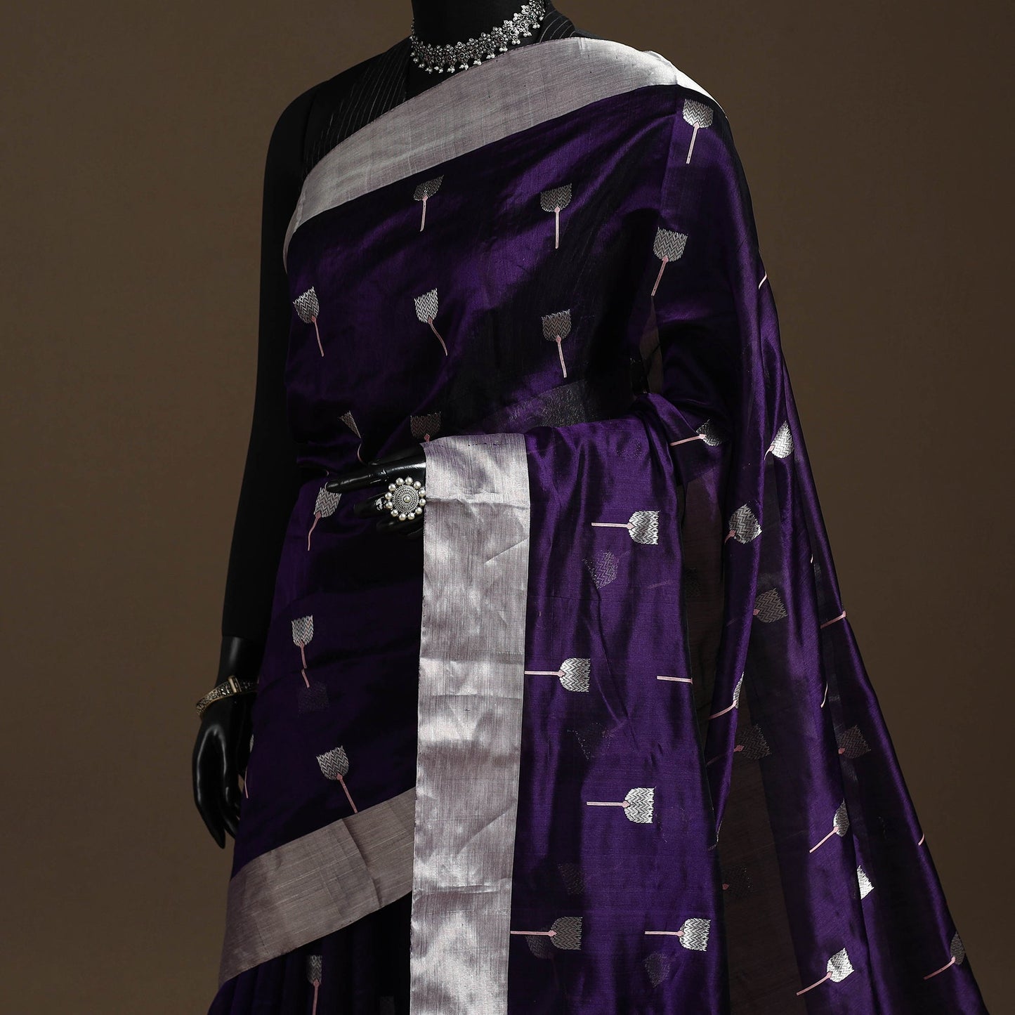 Handloom zari work pattu chanderi silk saree 28