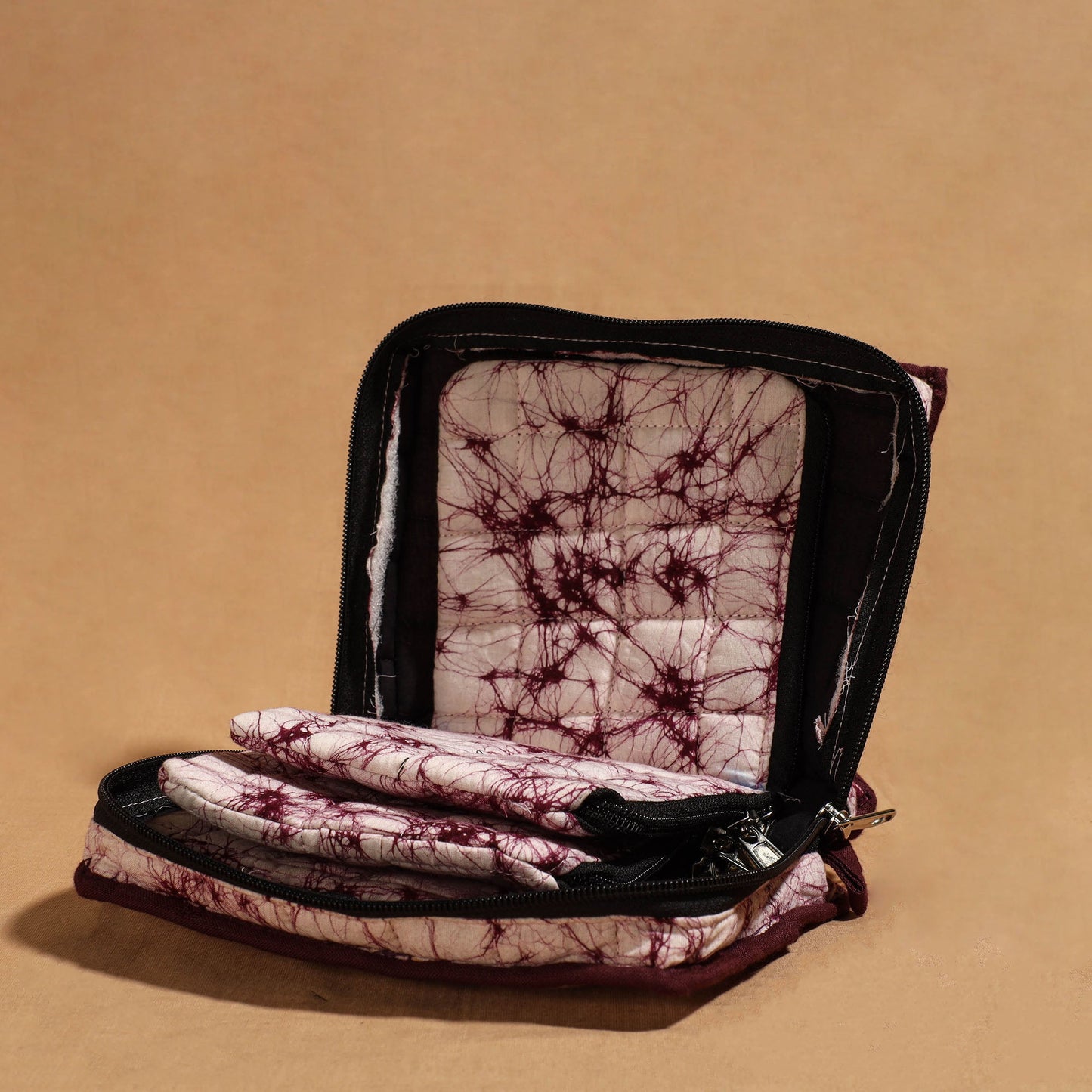 Purple Handmade 4 Pockets Cotton Jewelry Bag 22