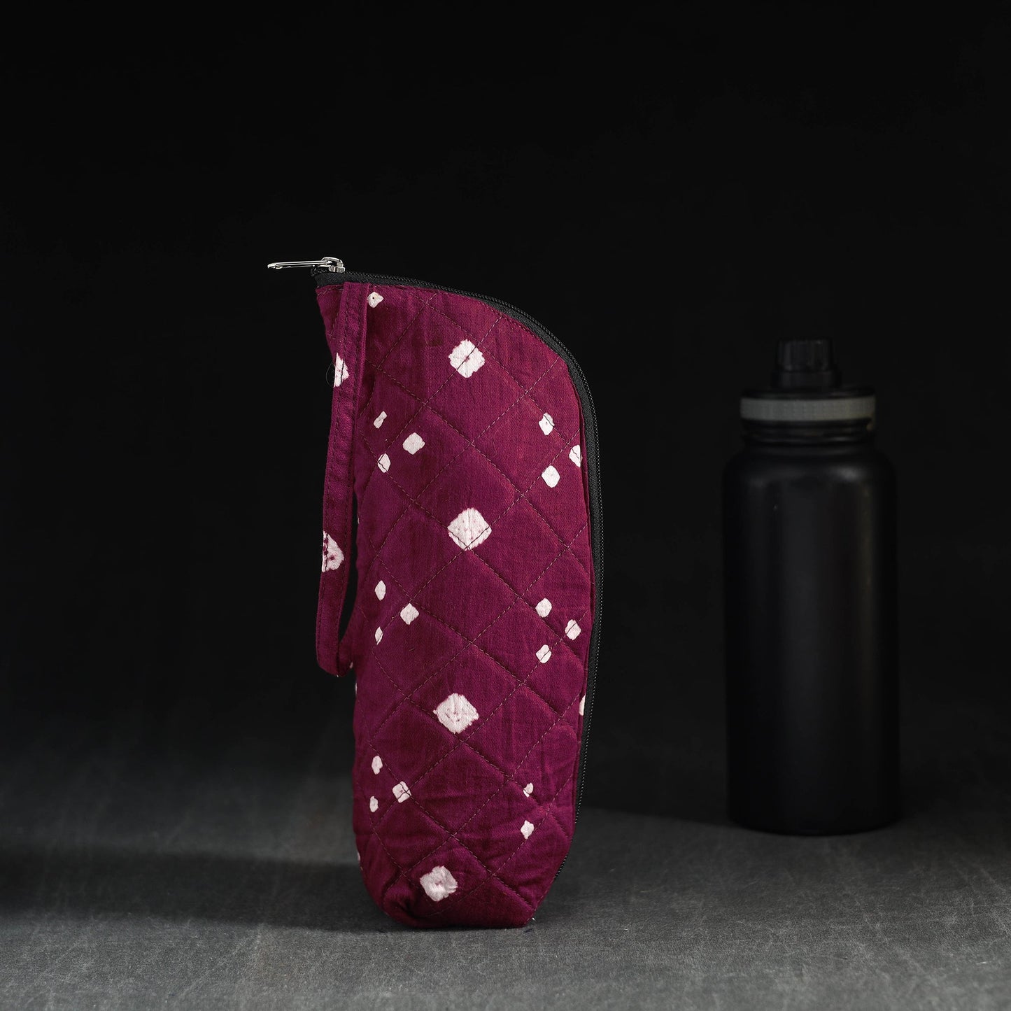 Purple Handmade Cotton 1L Water Bottle Cover