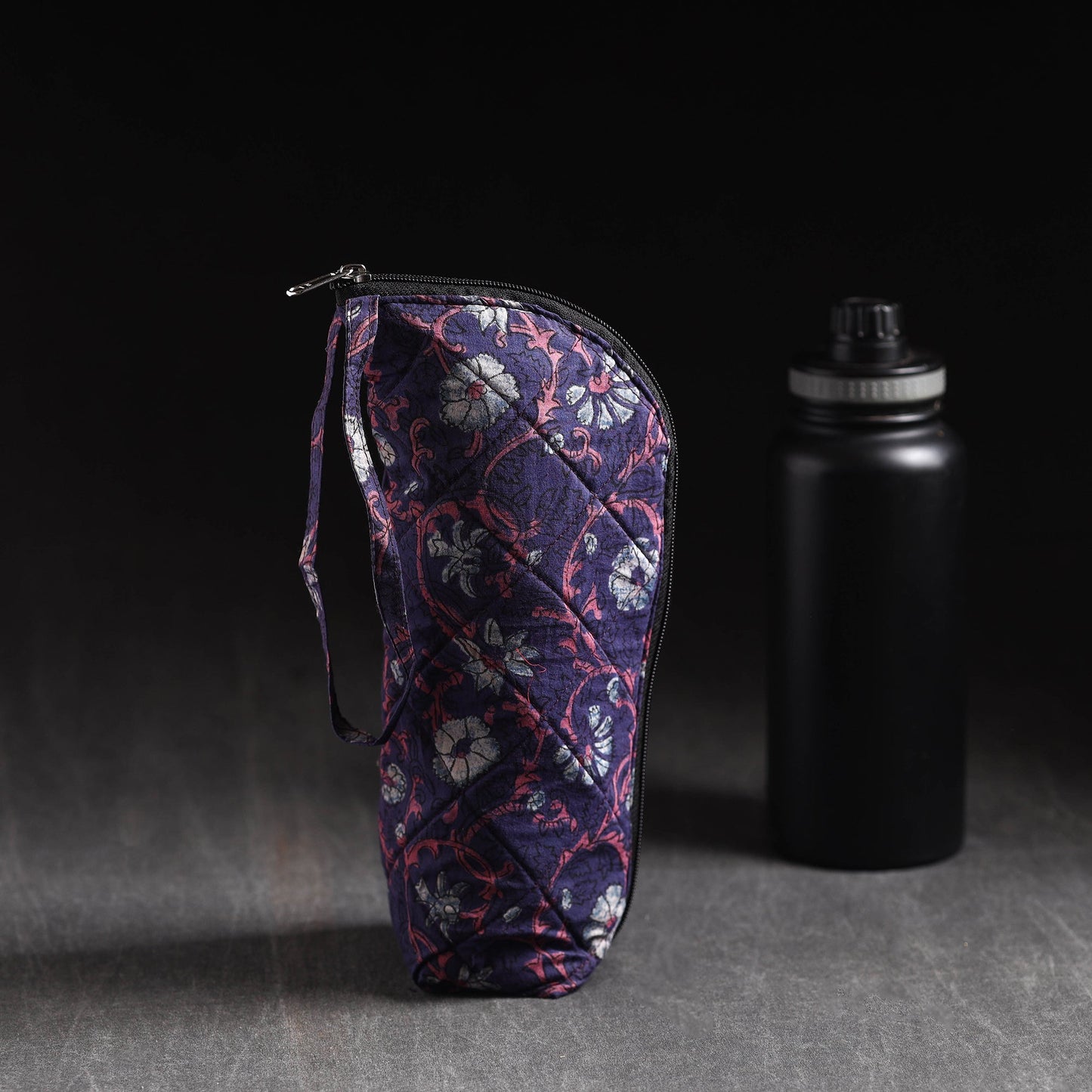 Purple Handmade Cotton 1L Water Bottle Cover